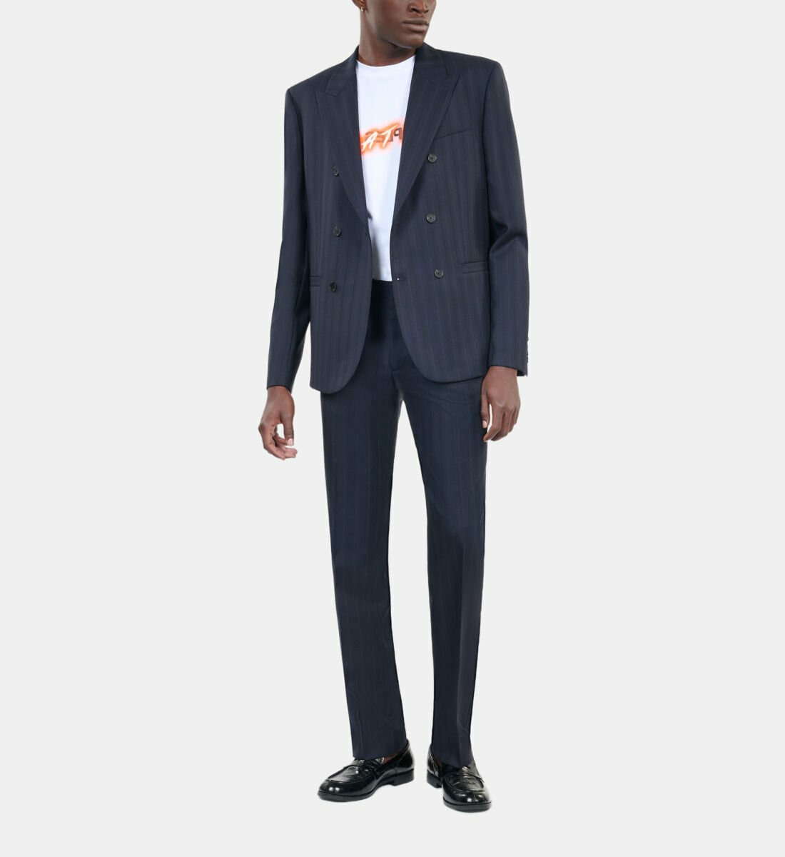 Veste De Costume À Rayures Bleues Homme