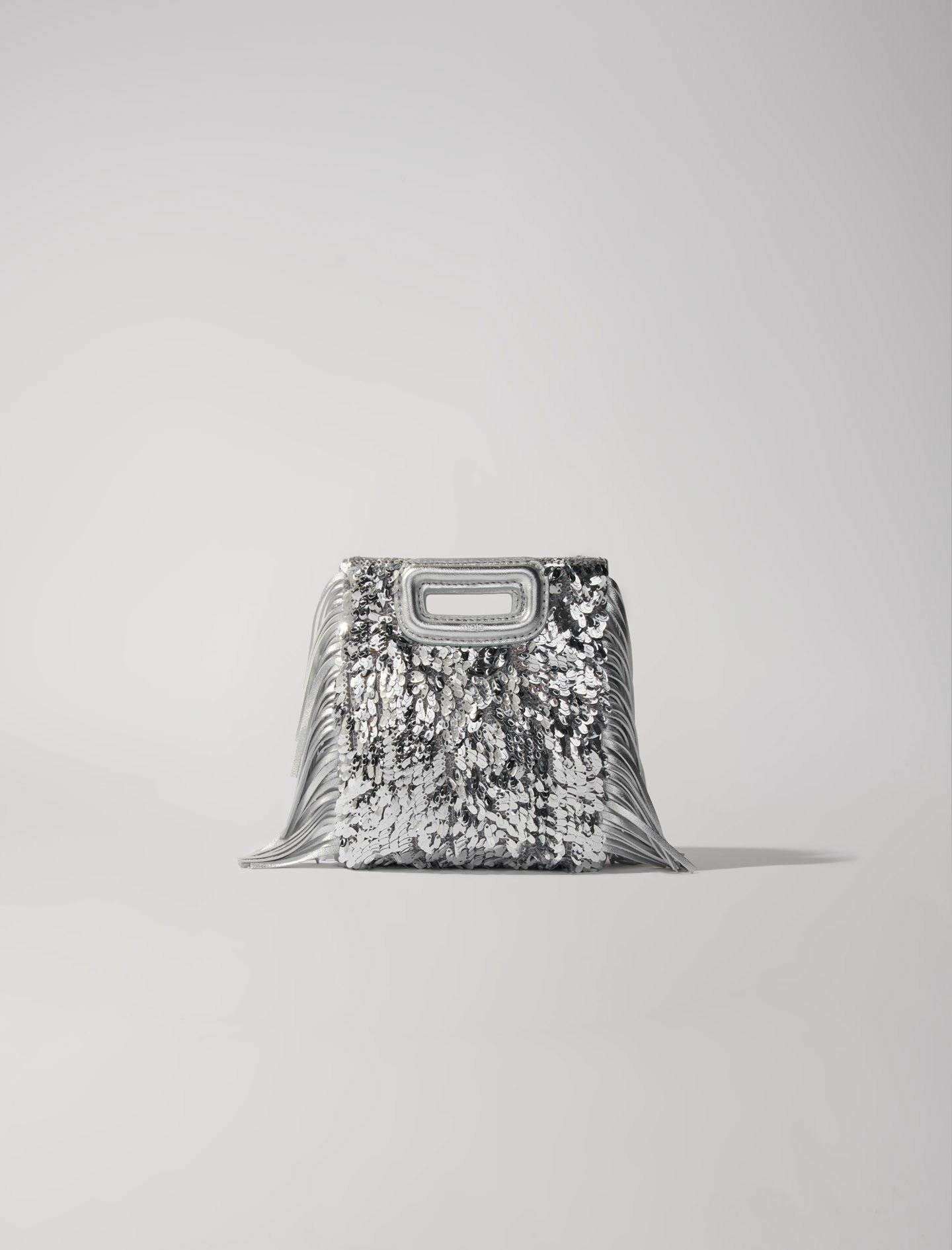 Sac M mini en sequins argents