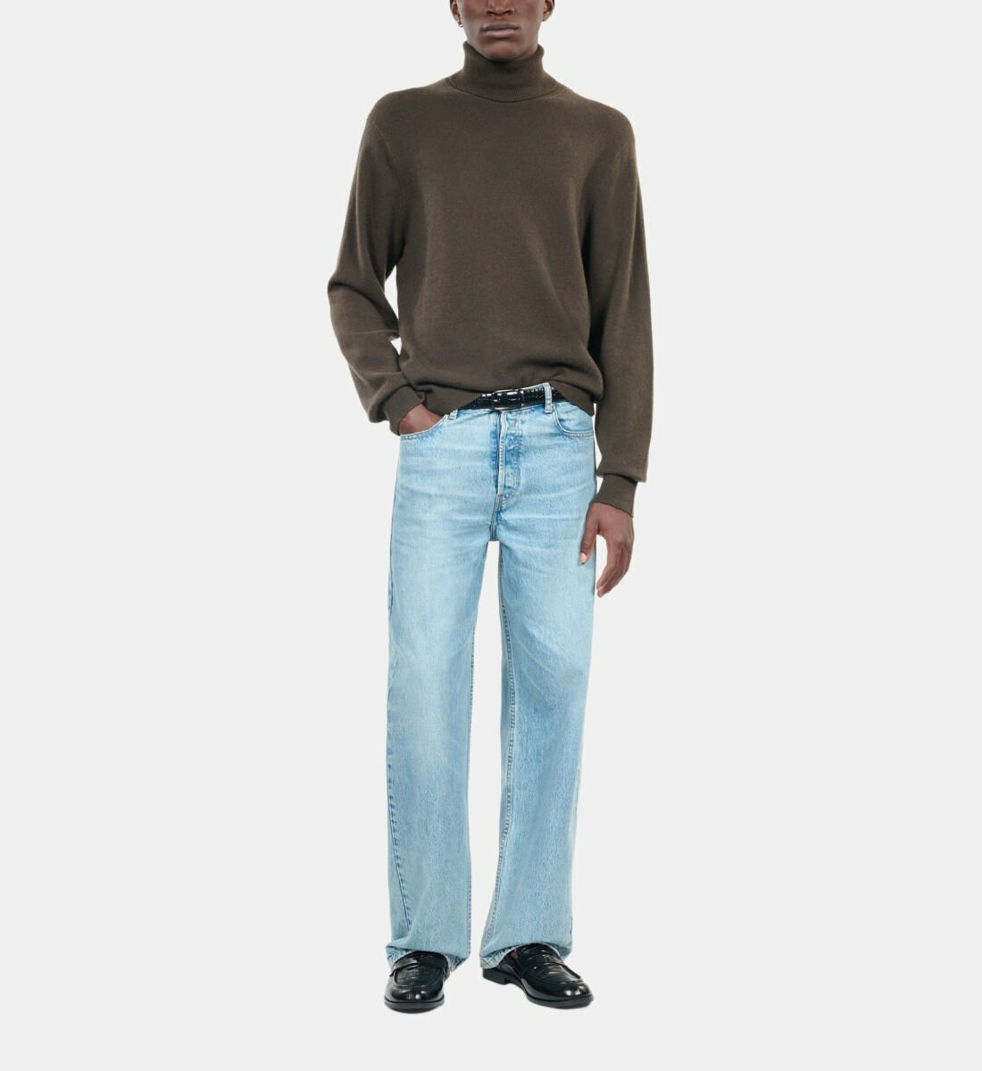 Pull En Cachemire Kaki Homme