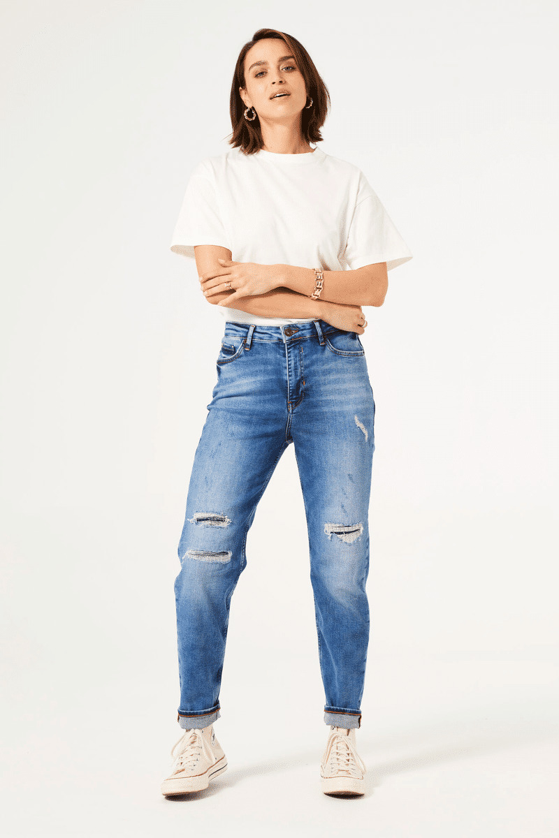 Women Jeans Isabella Mom fit Blue