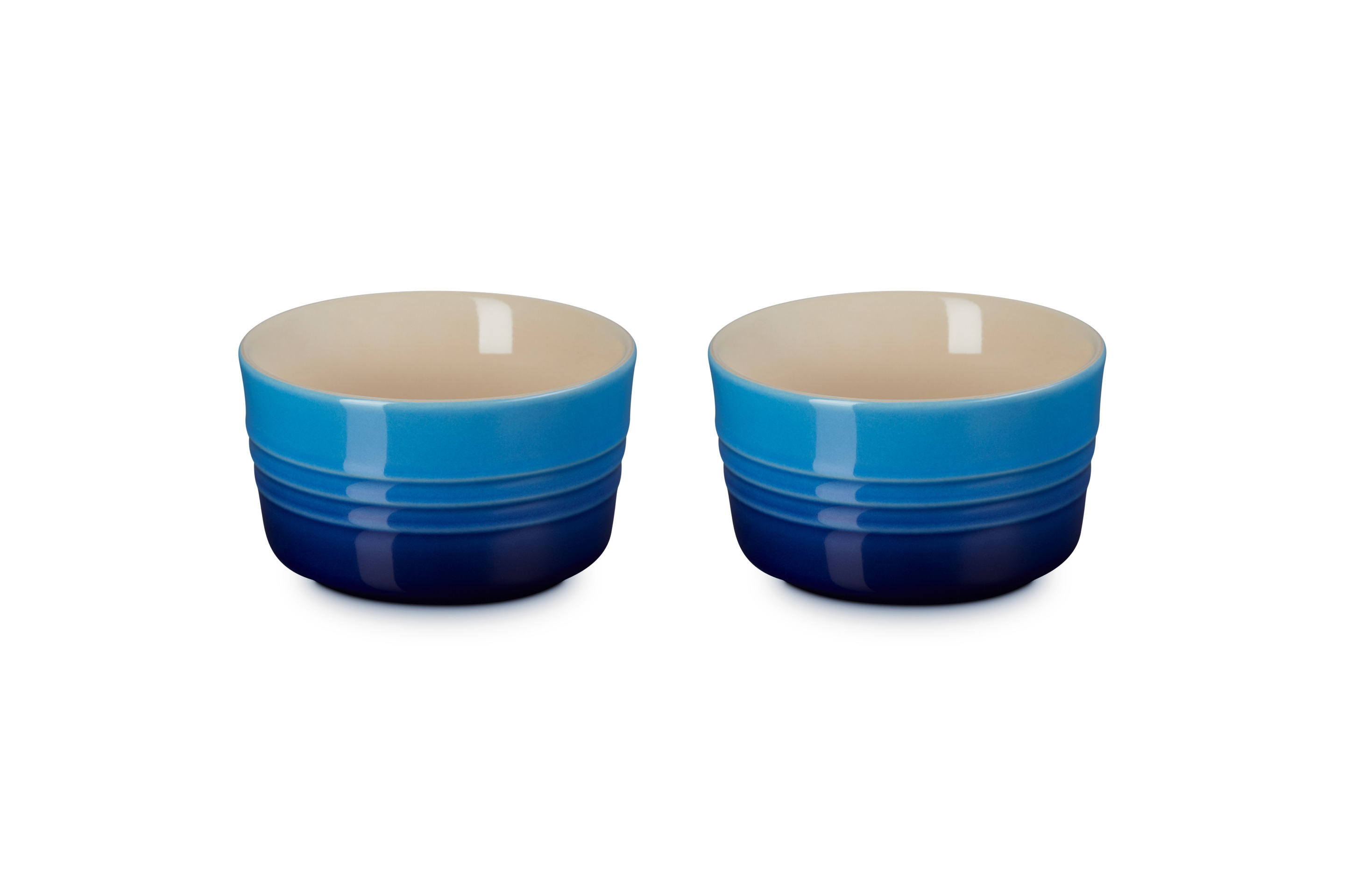 Set de 2 ramequins 240ml en céramique bleu azur