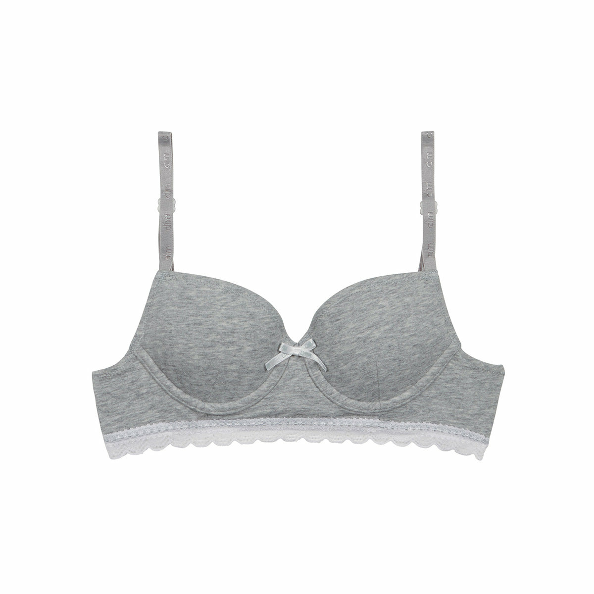 Soutien-gorge fille à coques moulées en coton stretch Gris Dim Trendy