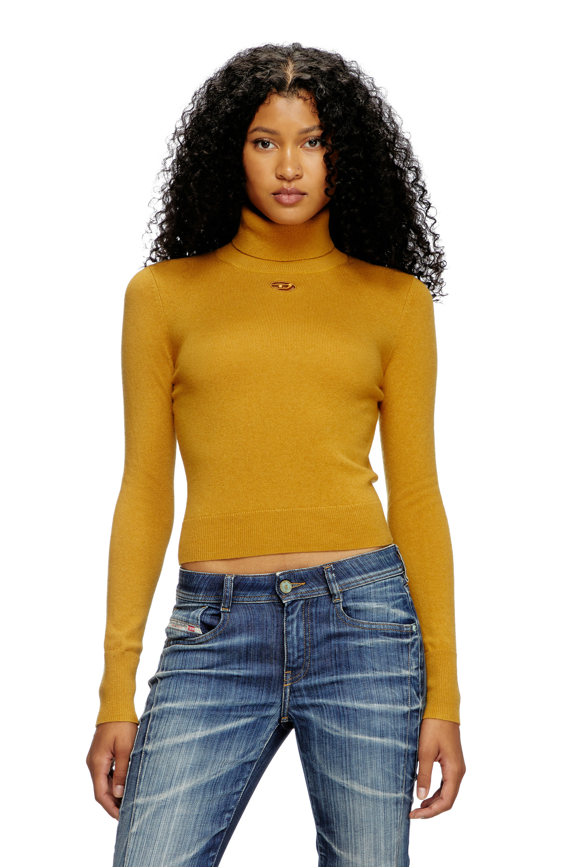 Pull à col roulé en laine et cachemire