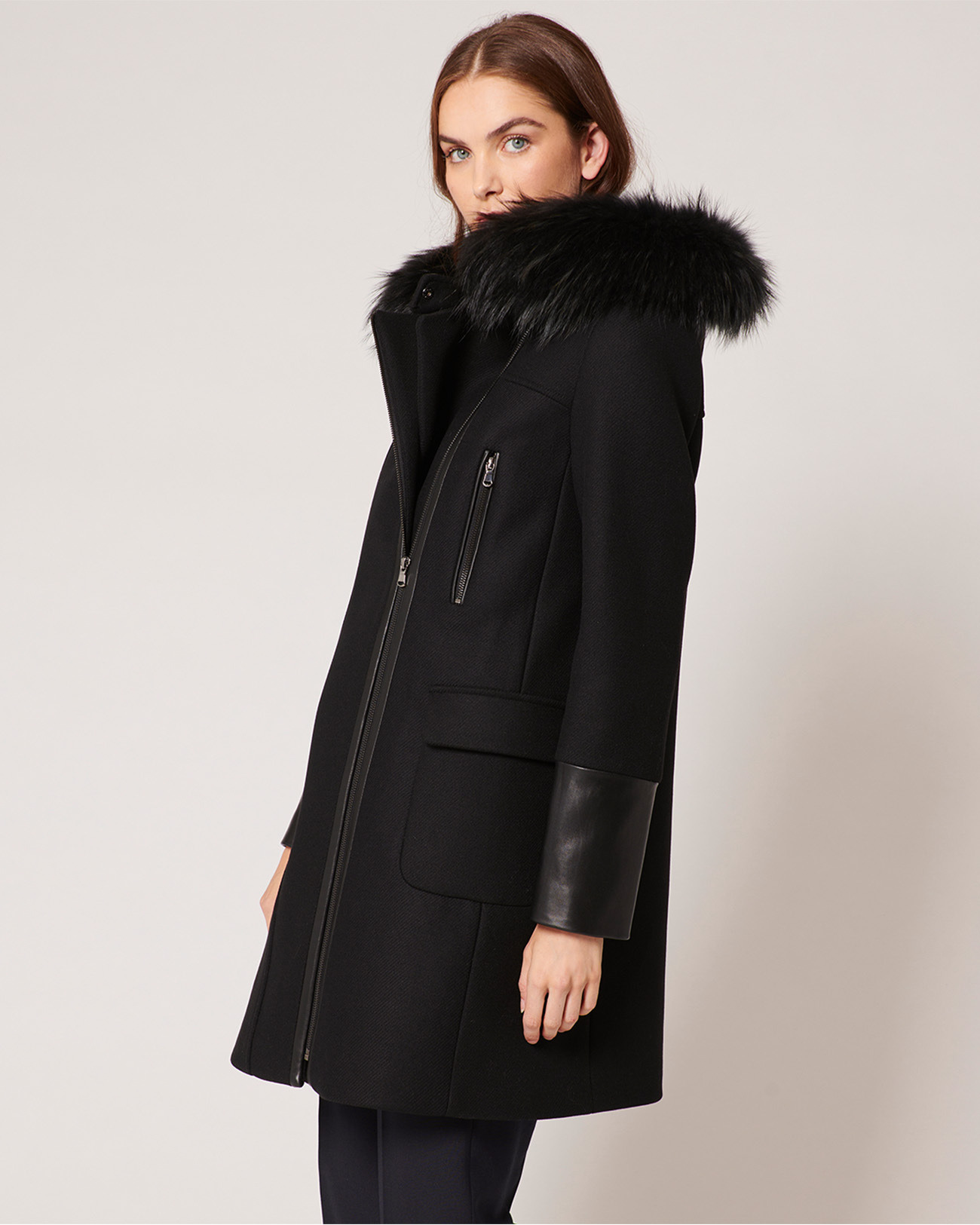 Manteau Gerson Noir en Laine