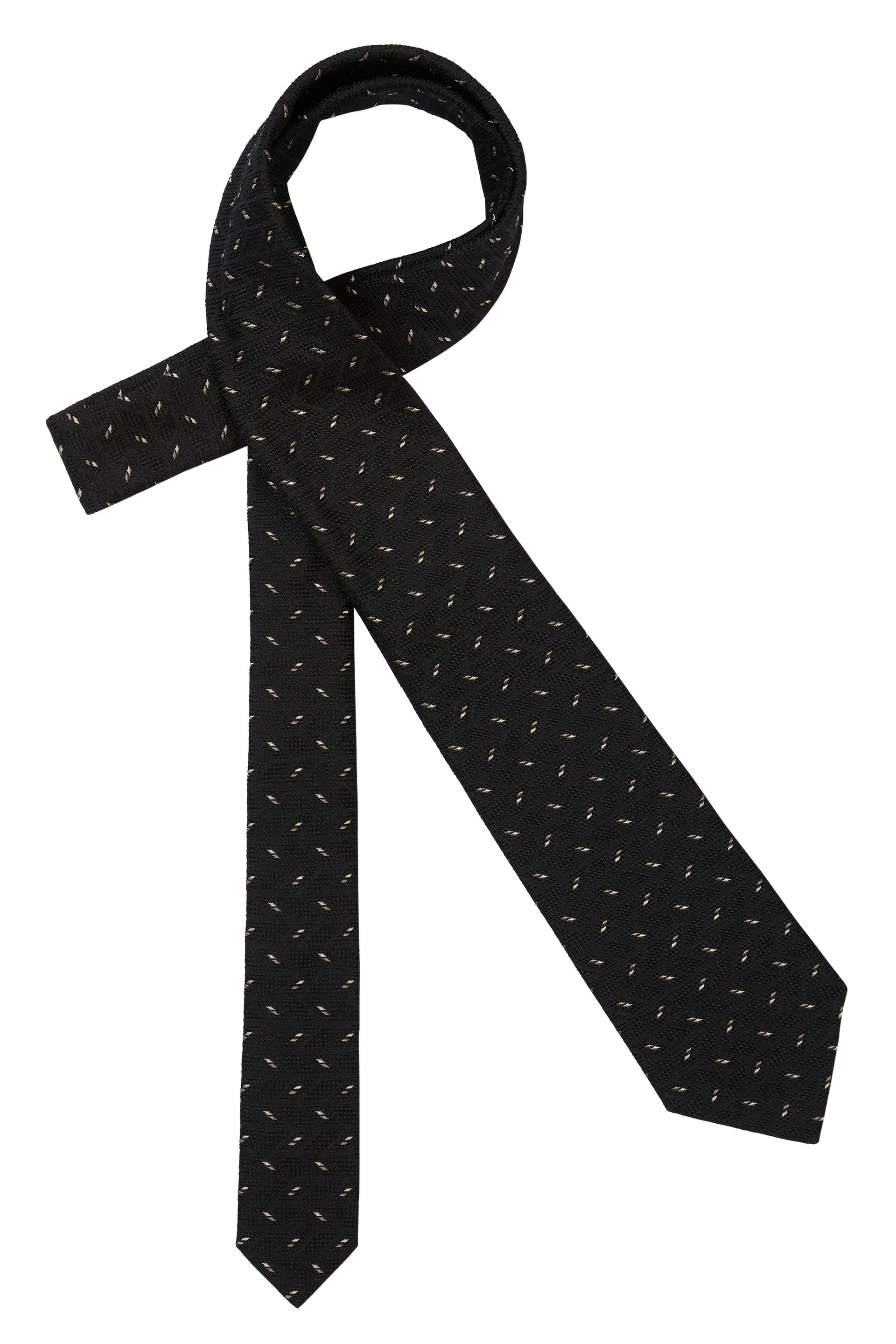 Cravate jacquard tissée c-nero