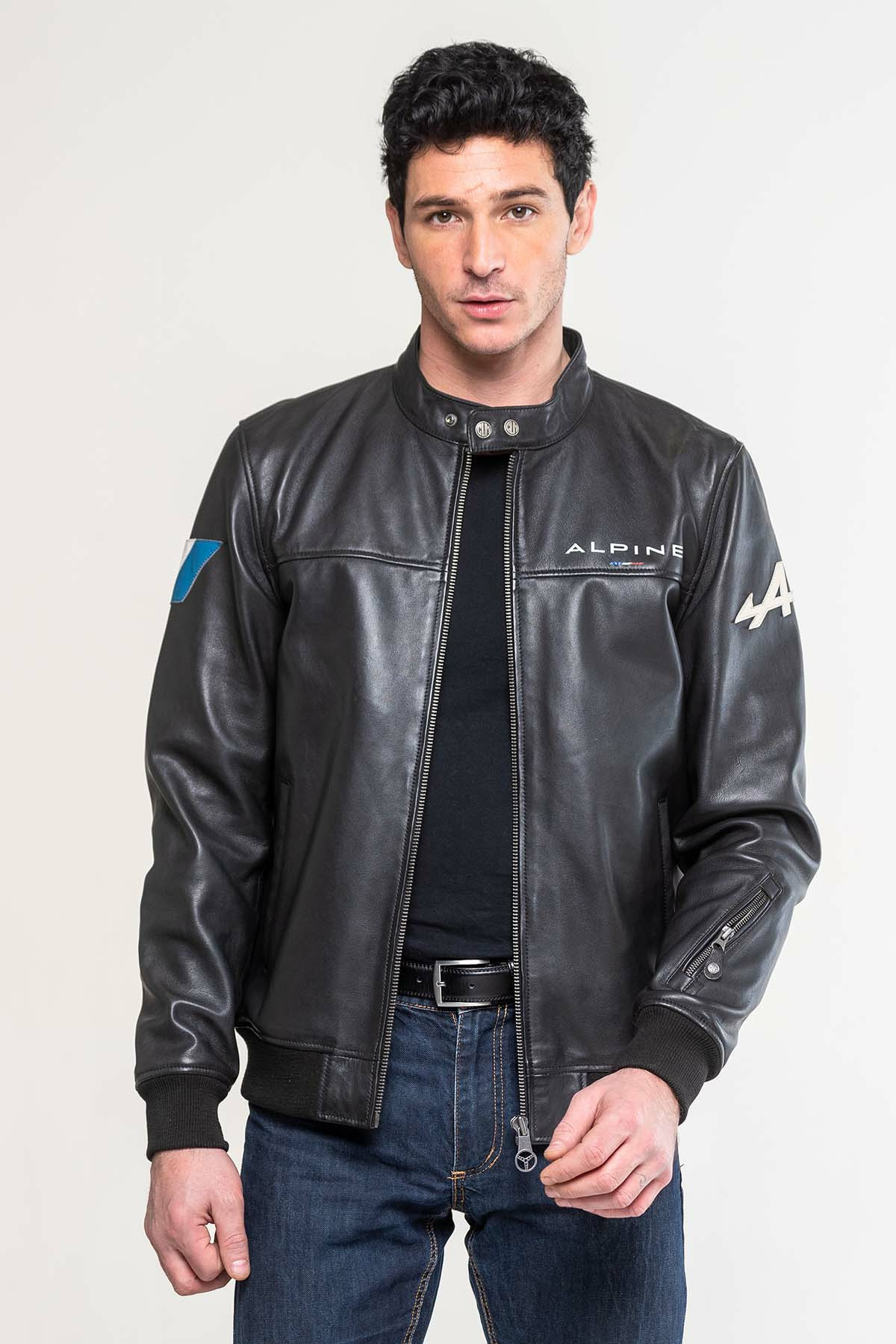 Blouson cuir Alpine Jean Noir