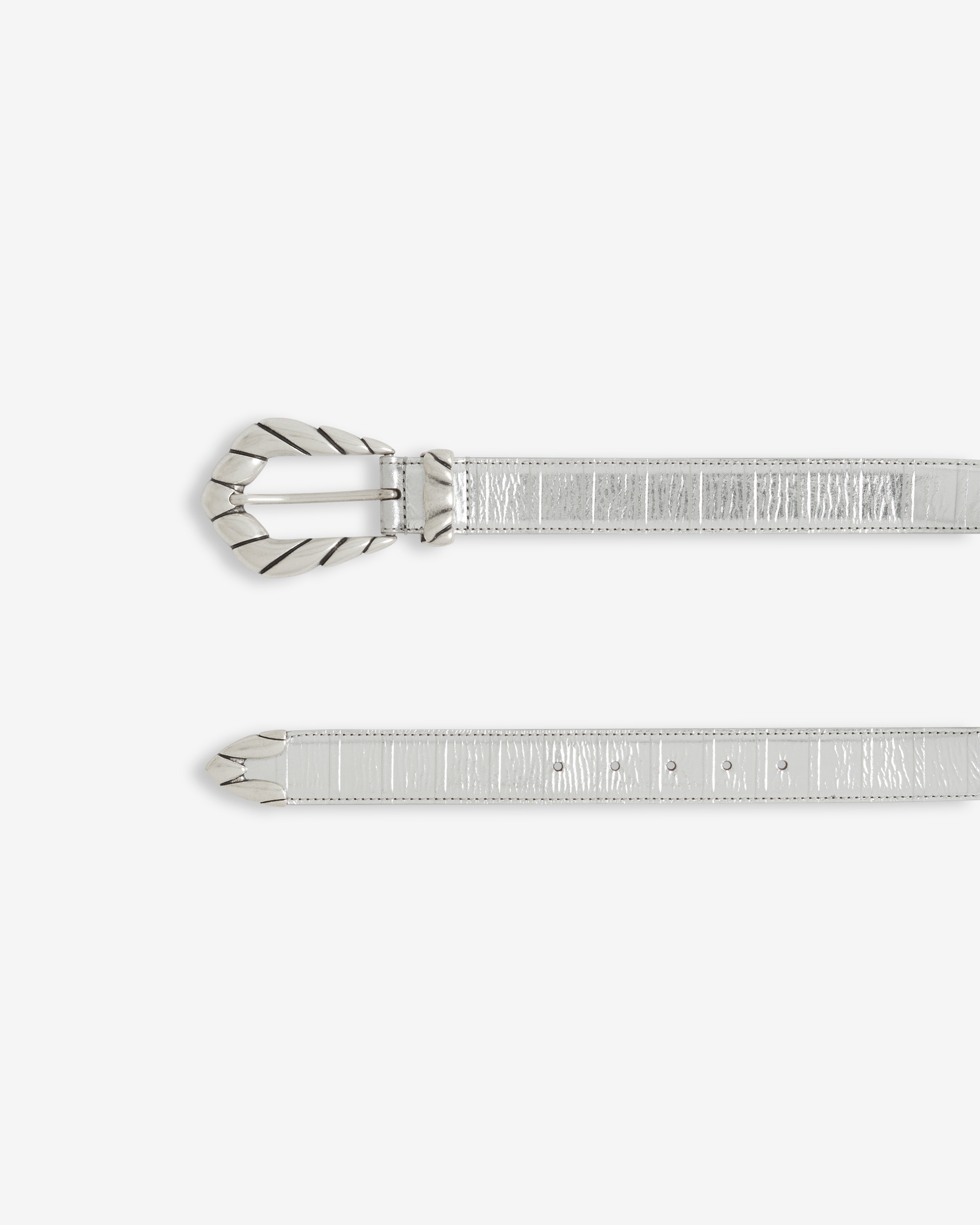 Ceinture En Cuir Embella Silver