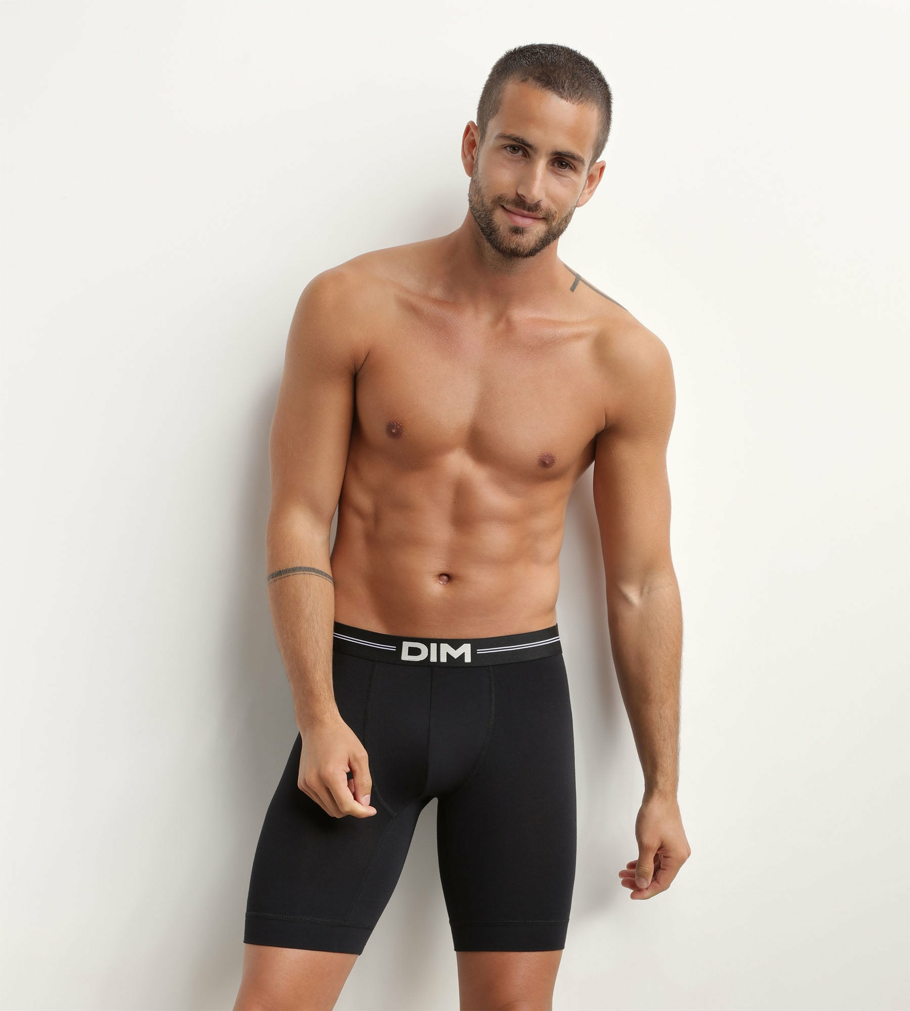 Boxer long homme en coton modal Noir Dim Icons Essentiel