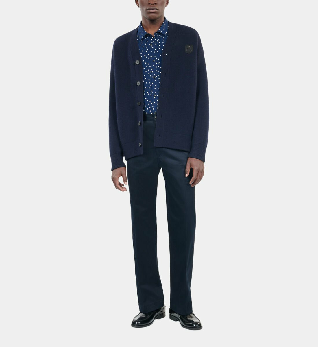 Cardigan En Laine Bleu Marine Homme