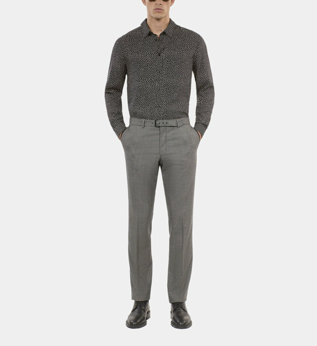 Chemise Imprimé Cœurs Noir Et Blanc Homme