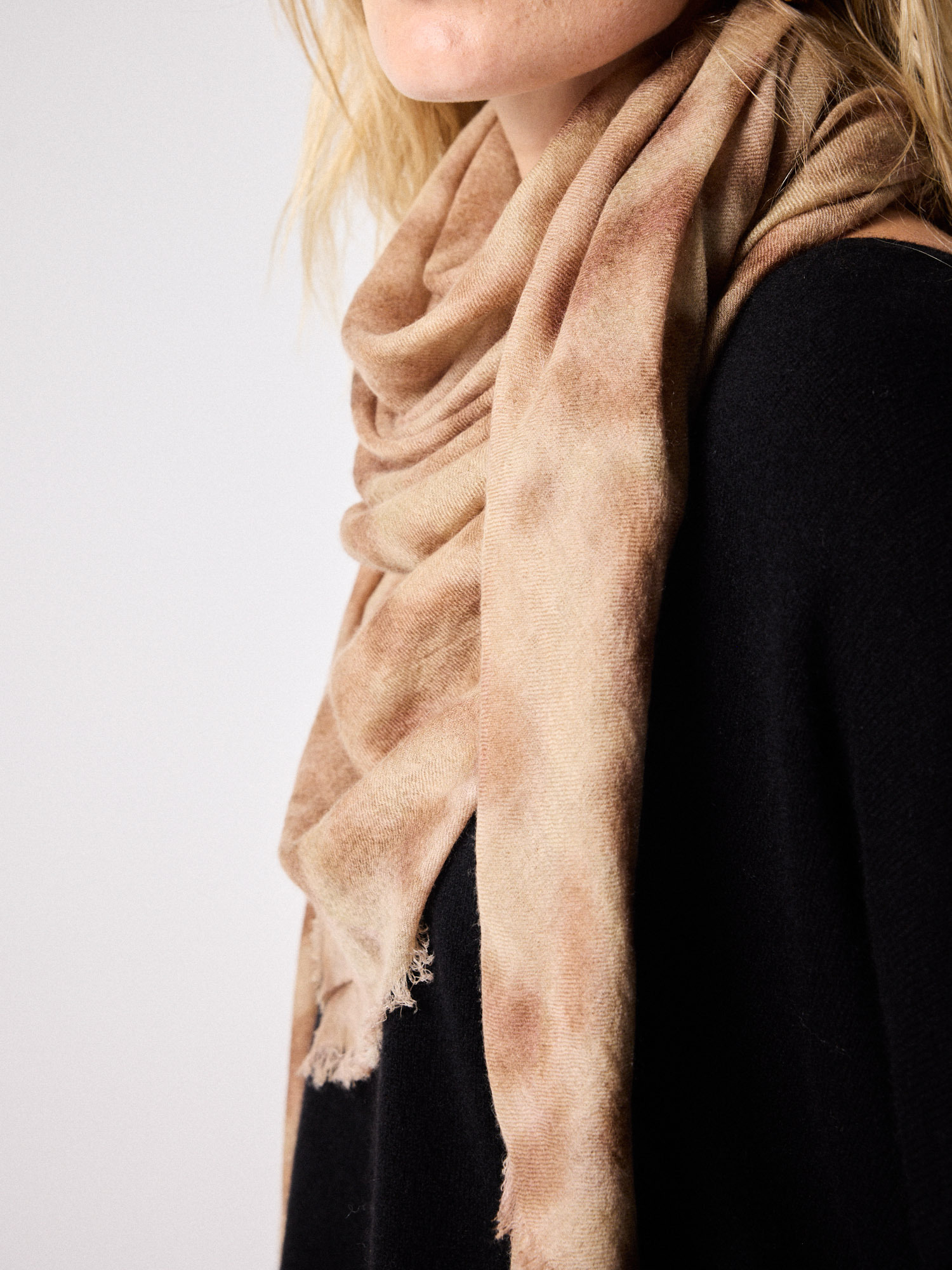 Echarpe cachemire leopard BEIGE_ACAJOU