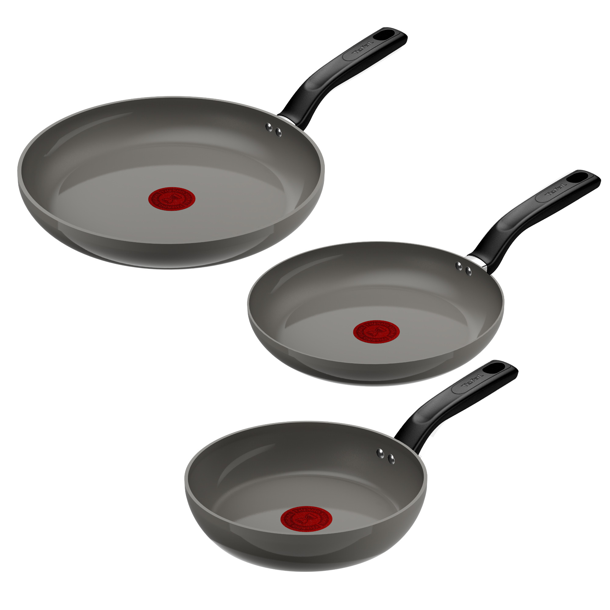 Change Set 3pcs, Frying Pan 20/24/28 cm, Ceramic Non-Stick Coating, Recycled Body
