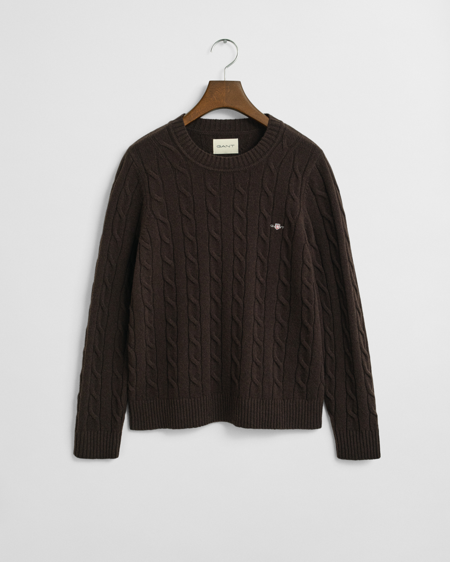 Lambswool Cable Knit Crew Neck Swea