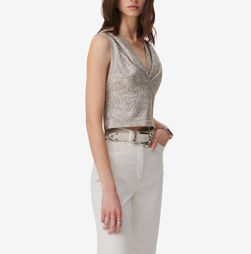 Top En Jersey Lurex Col V Samira