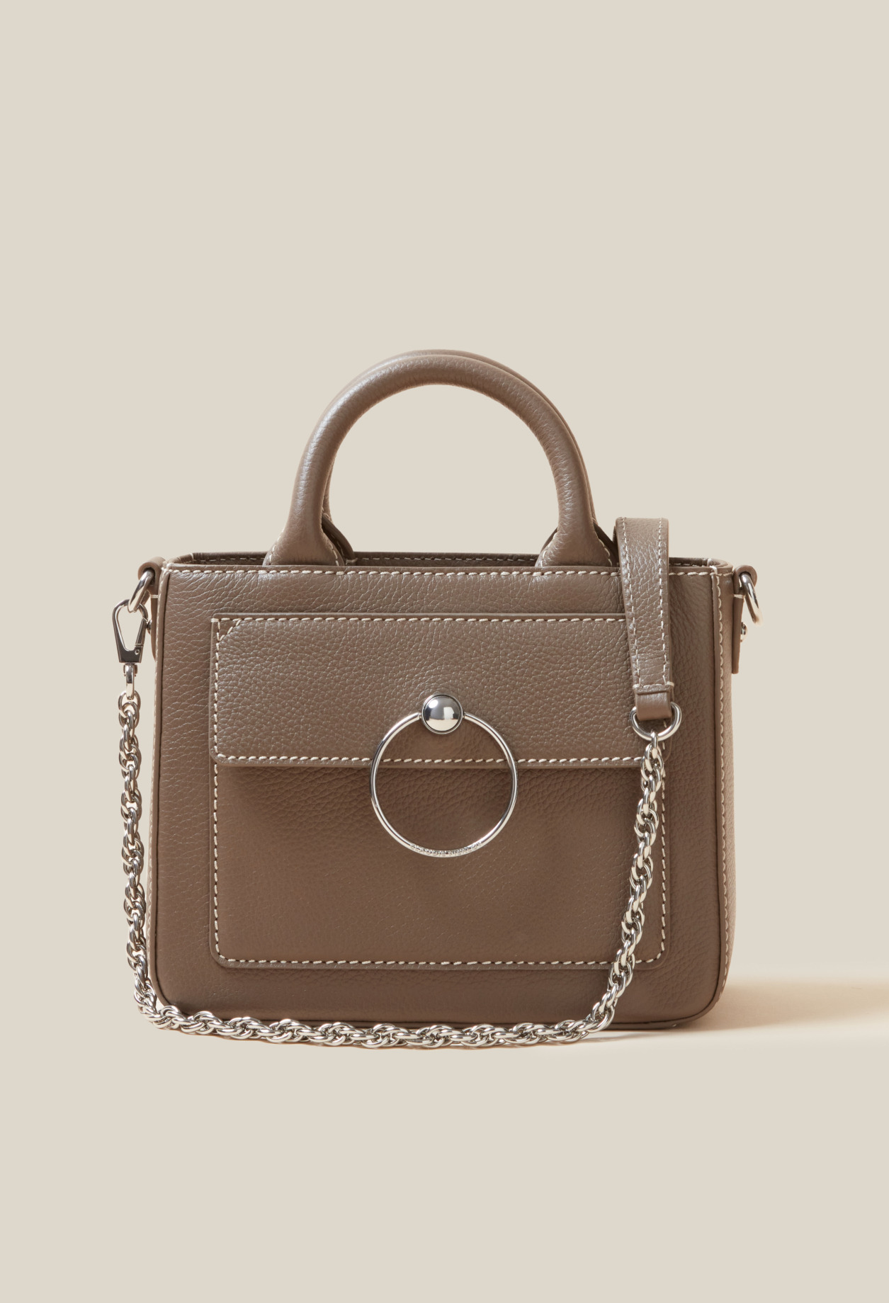 Sac Anouck cuir grainé chaîne