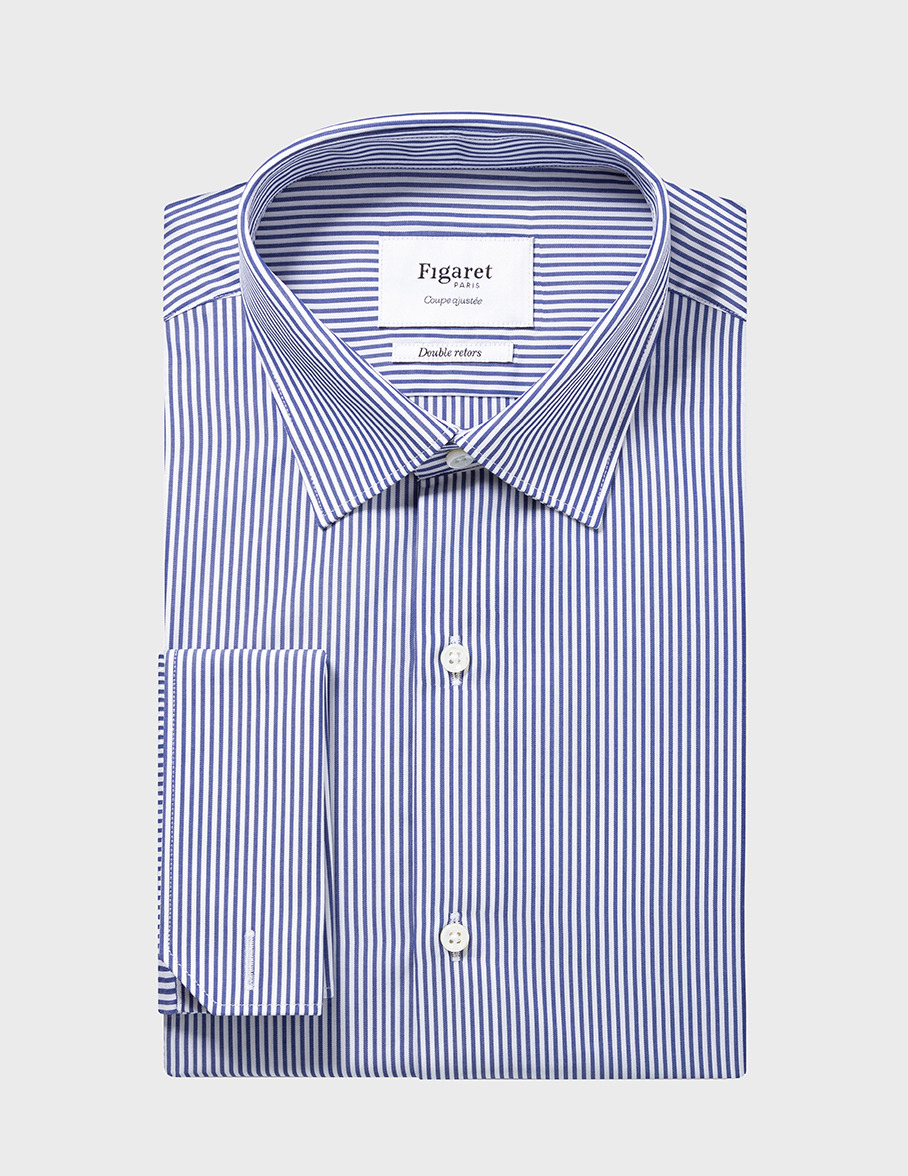 Chemise Ajustée rayée marine