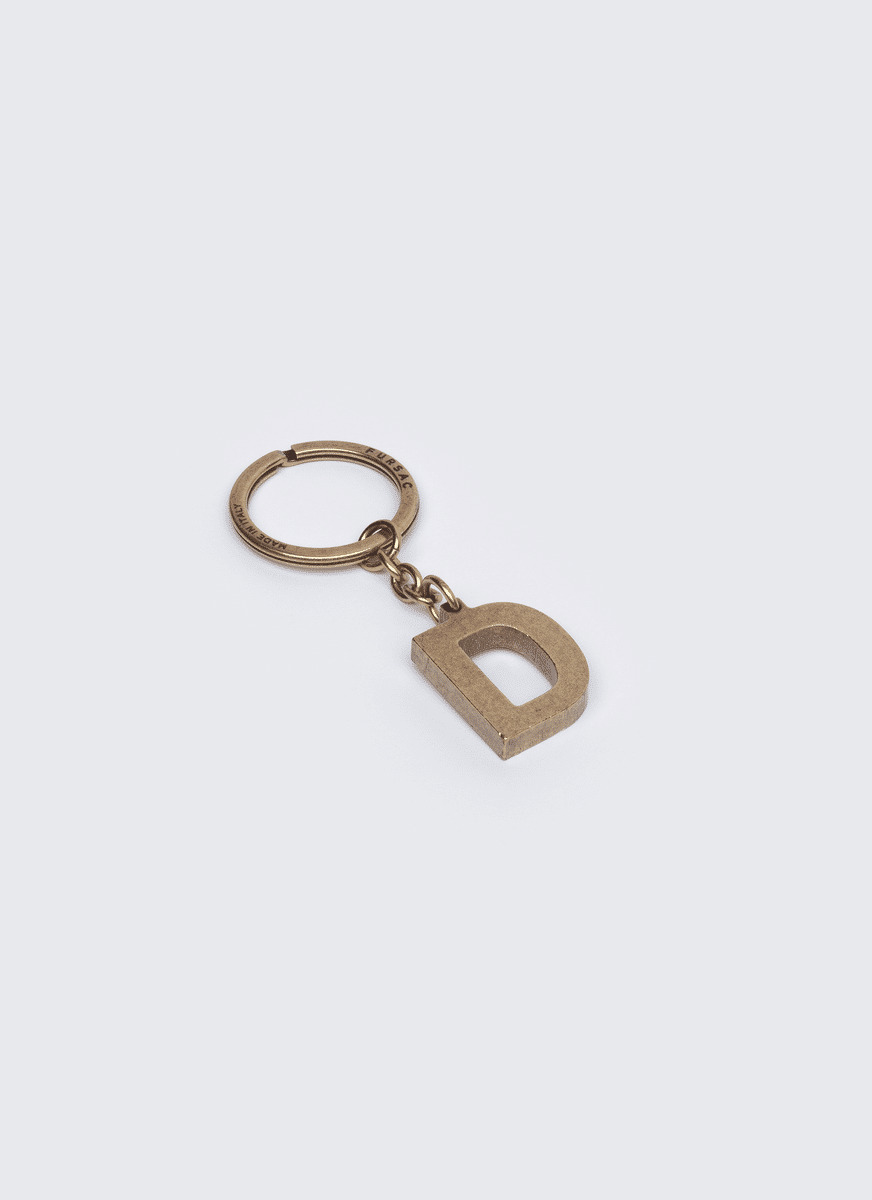 Porte-clés lettre "D" en laiton