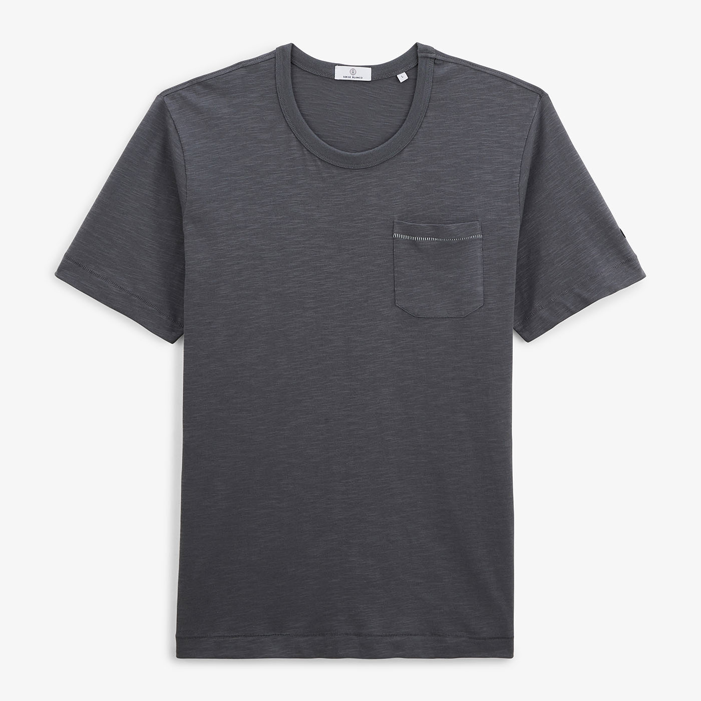 T-shirt slub Tony ardoise poche poitrine