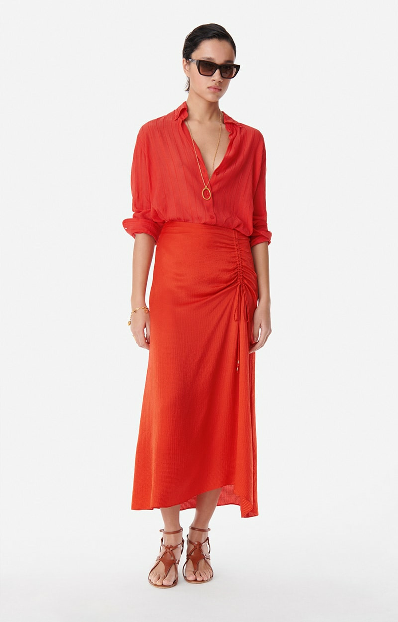 Jupe Calyp En Viscose Et Soie