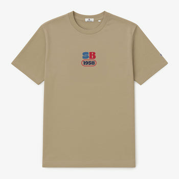 T-shirt manches courtes en coton avec imprimé SB1958 beige