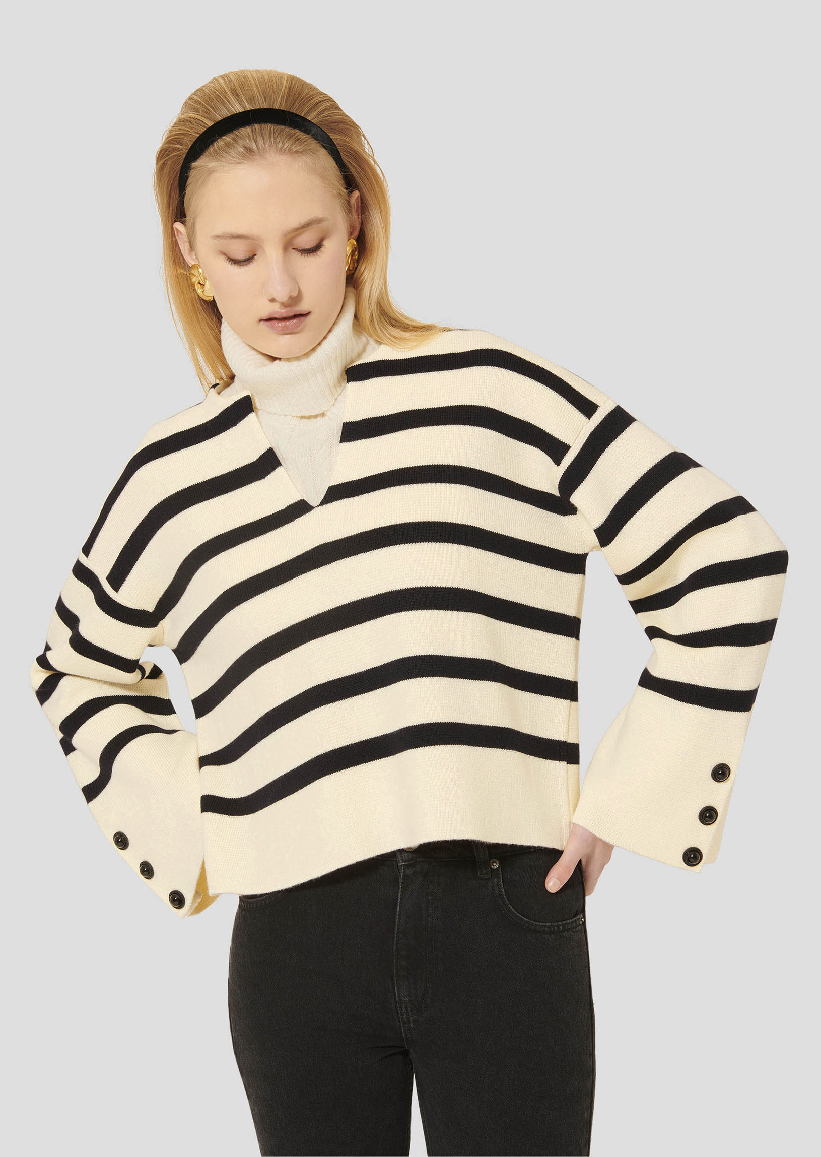 Pull Plongeoir-Ecru en Polyester