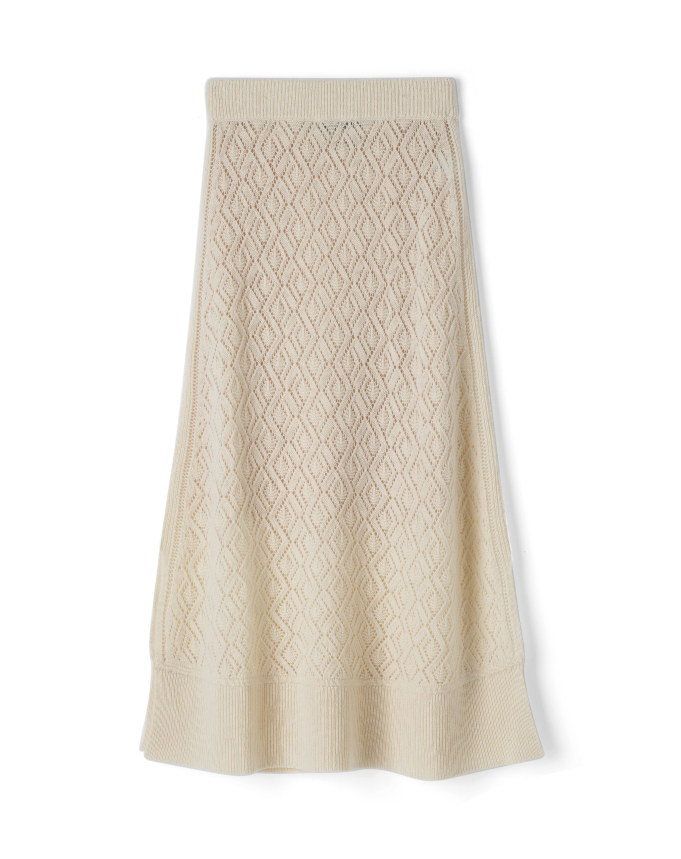 Jupe longue évasée pointelle - Femme - NATUREL