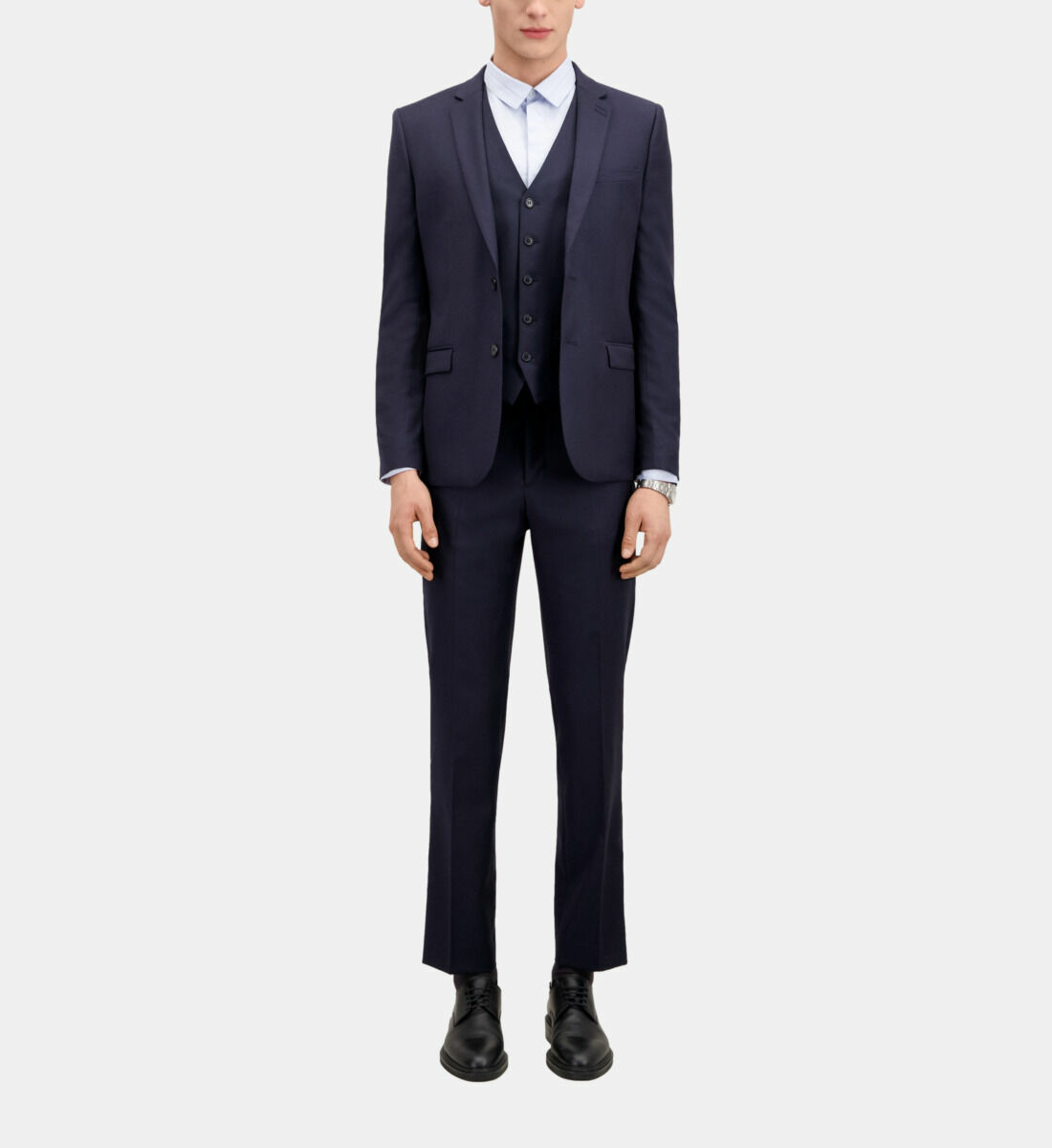 Veste De Costume Bleu Marine En Laine Homme