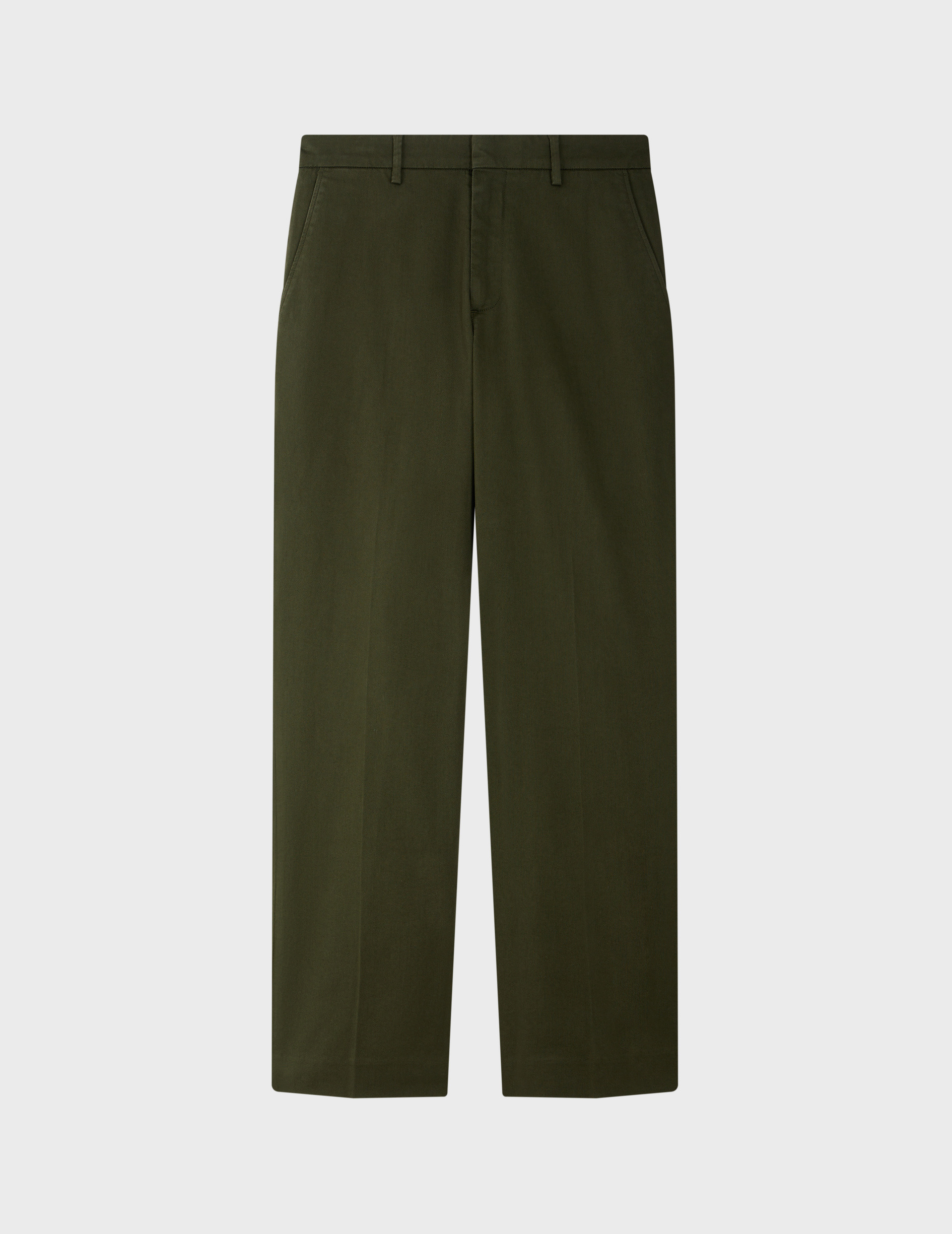 Chino geofrey en twill de coton uni vert