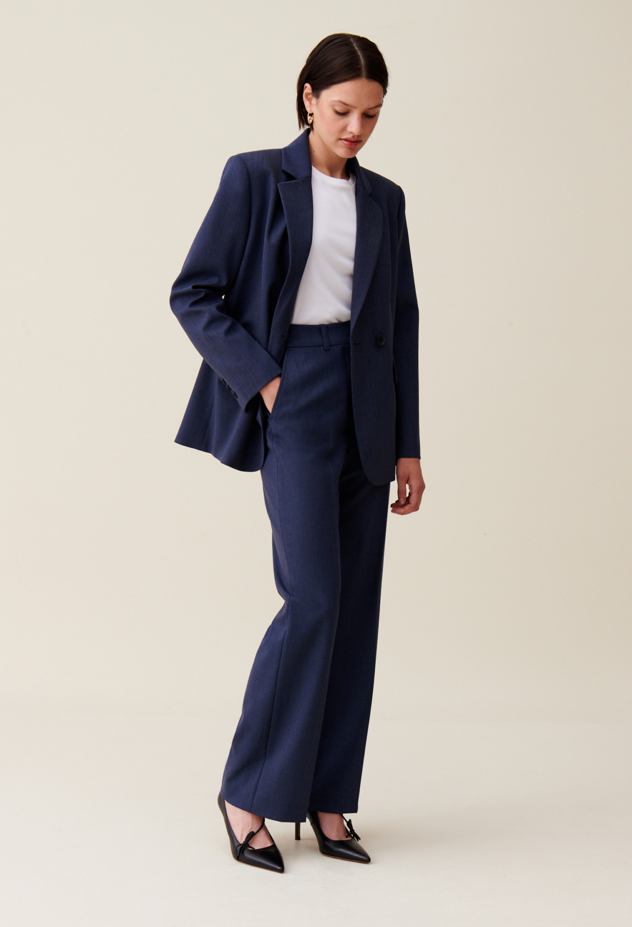 Veste tailleur croisée marine
