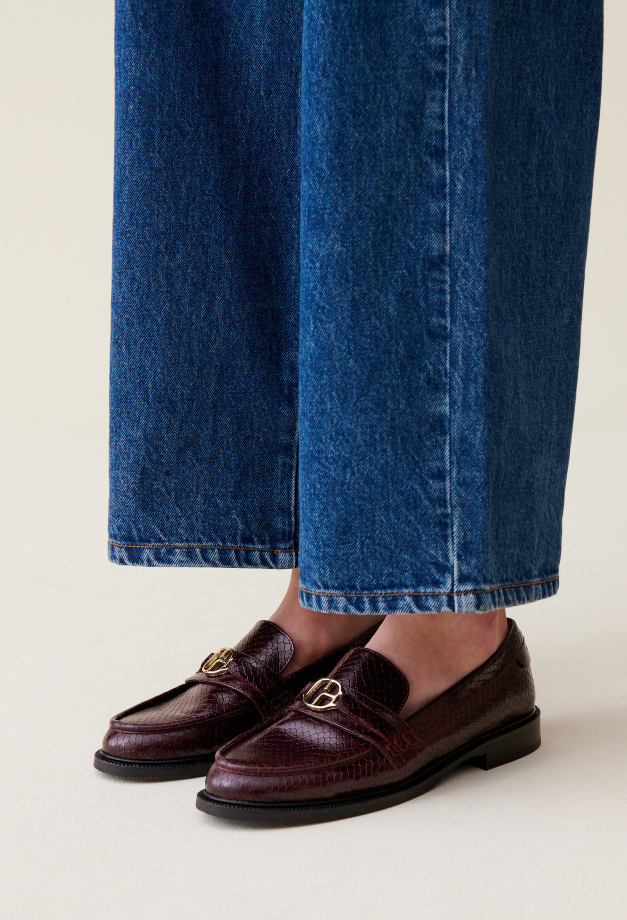 Mocassins effet serpent boucle CP