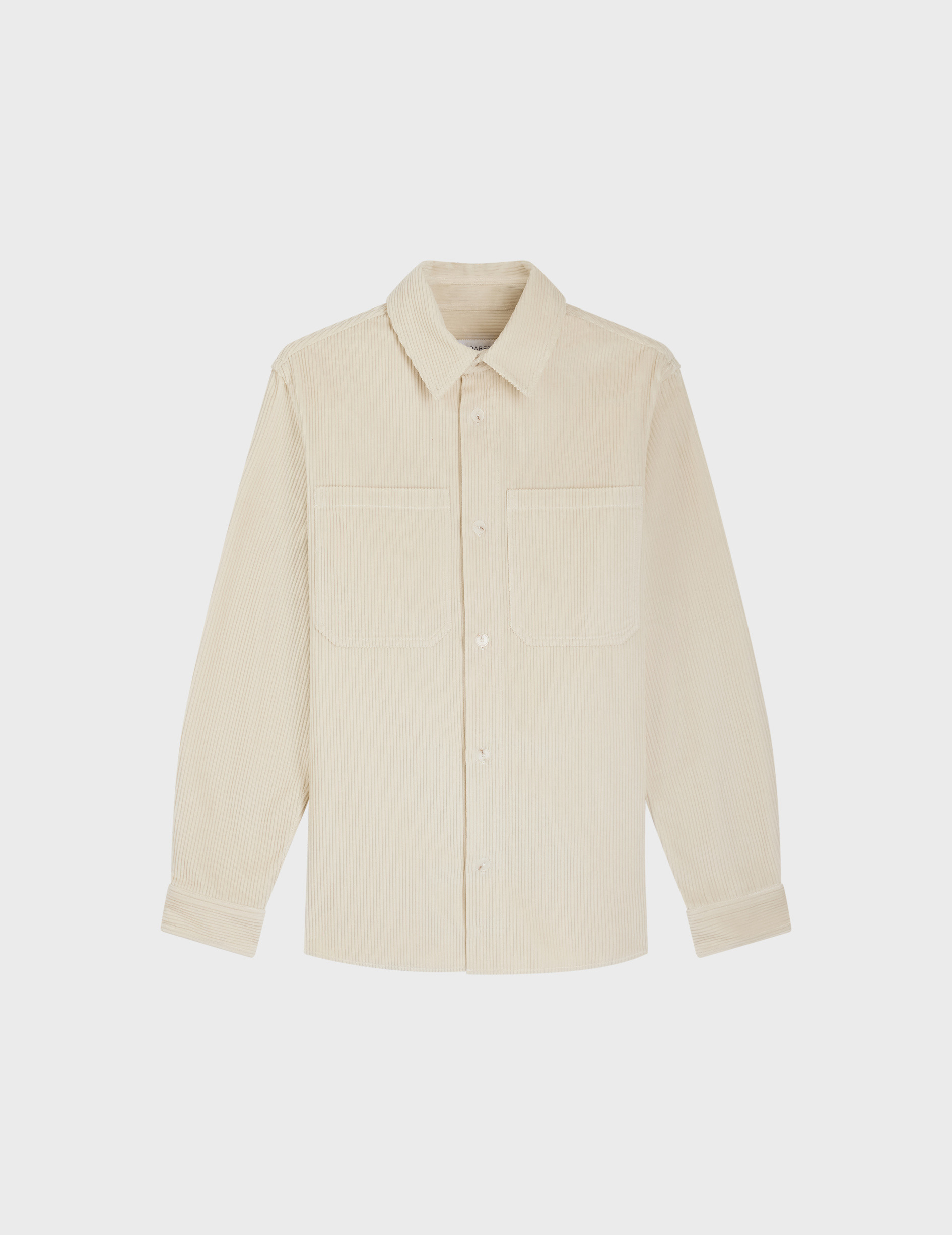 Surchemise cameron avec deux poches poitrine en velours côtelé uni ecru