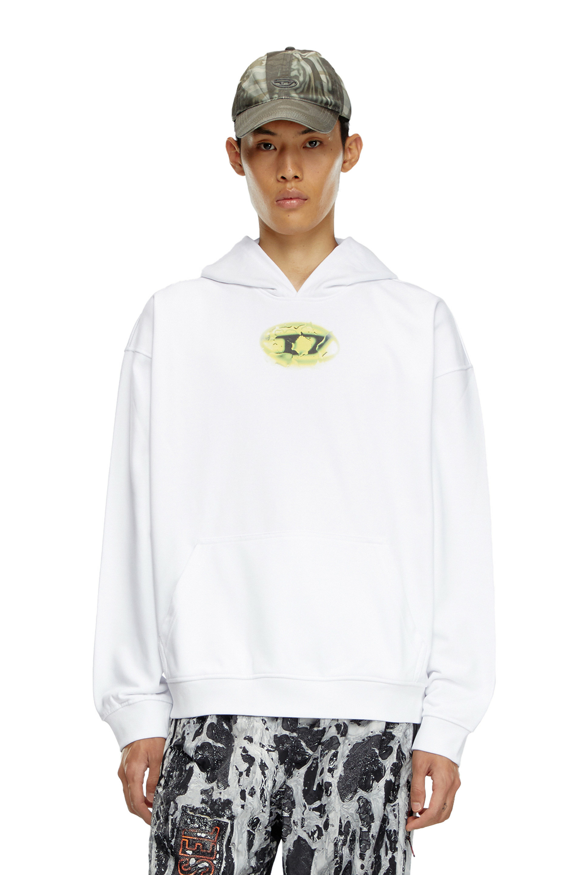 Sweat-shirt à capuche avec logo imprimé effet eau