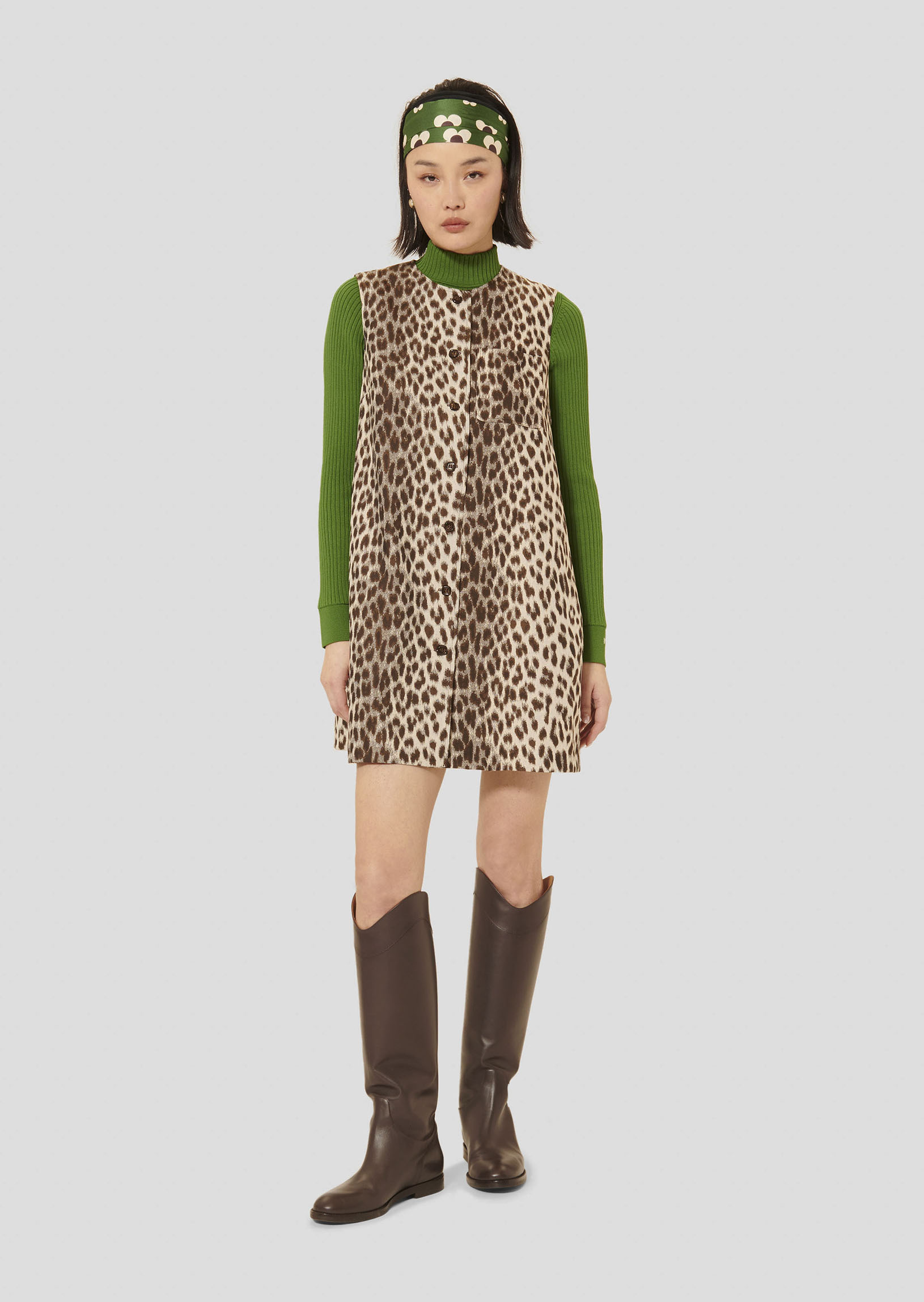 Robe Remma-Chocolat en Polyester