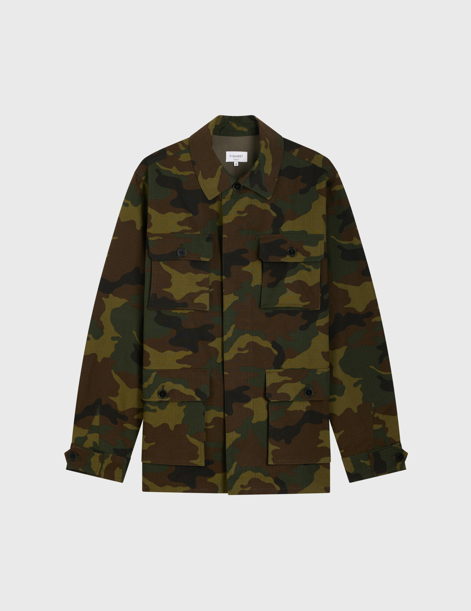 Veste militaire isao avec quatre poches en ripstop imprimé camouflage kaki