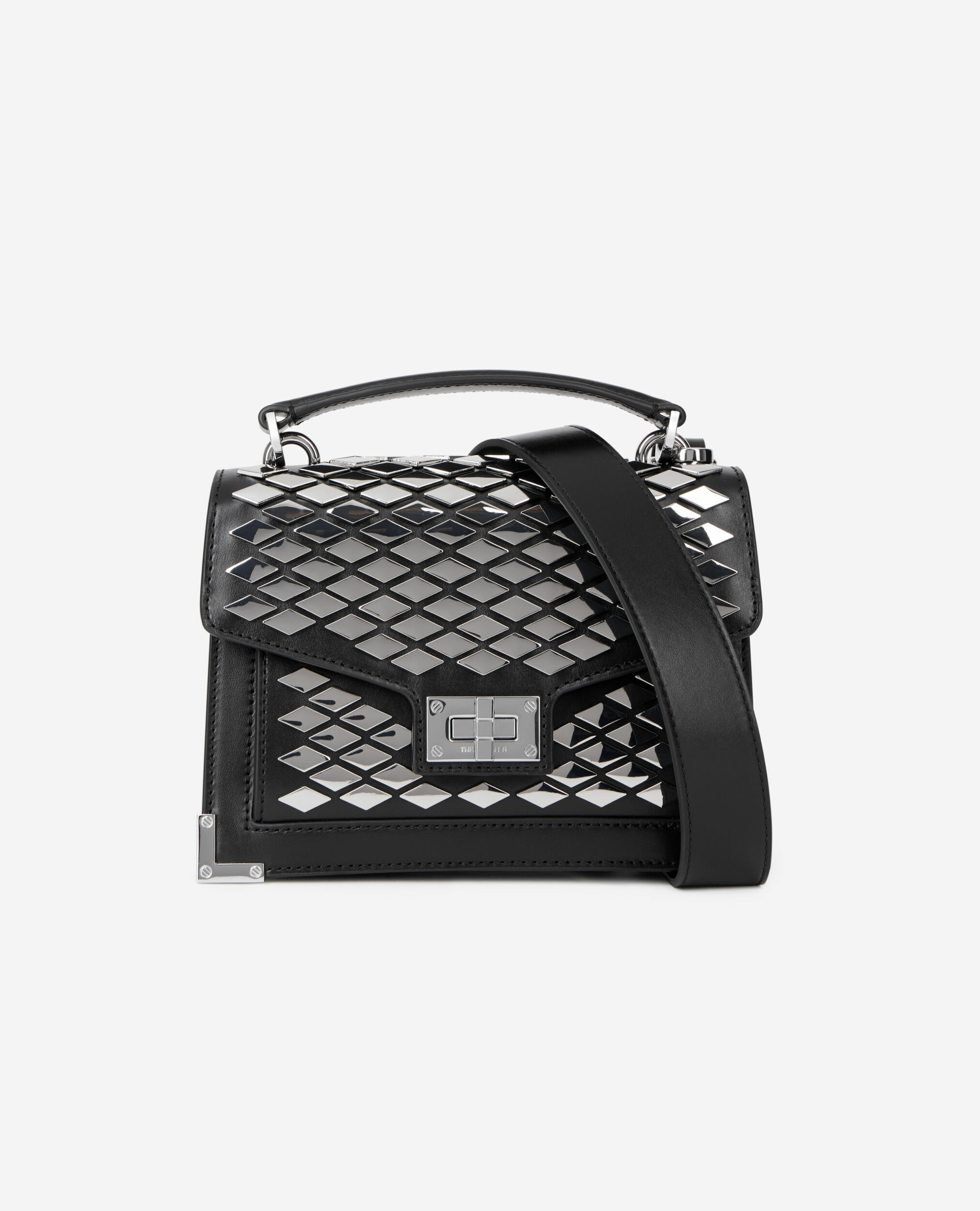 Sac Emily Small En Cuir Noir Avec Clous