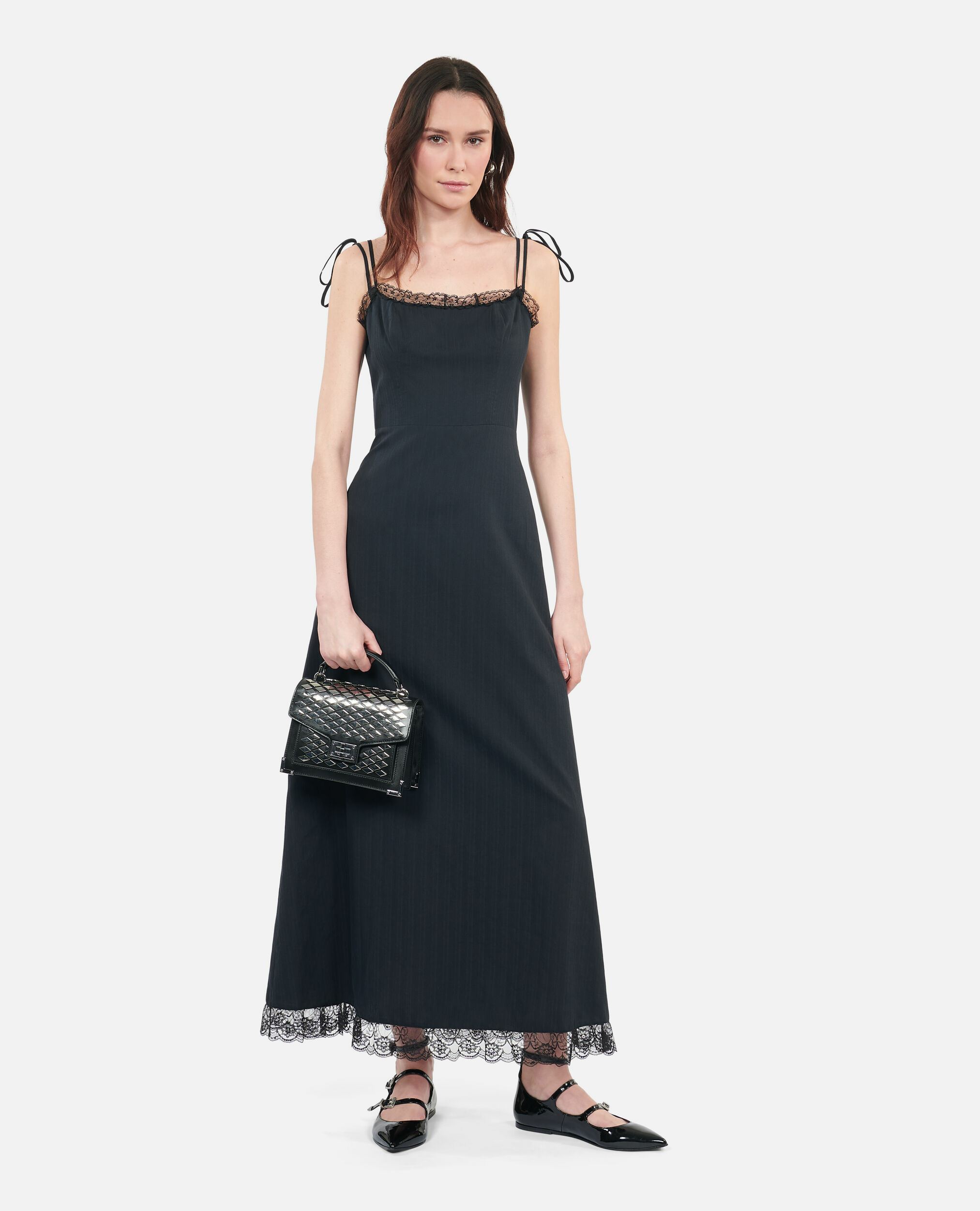 Robe Longue Noire Avec Dentelle Femme