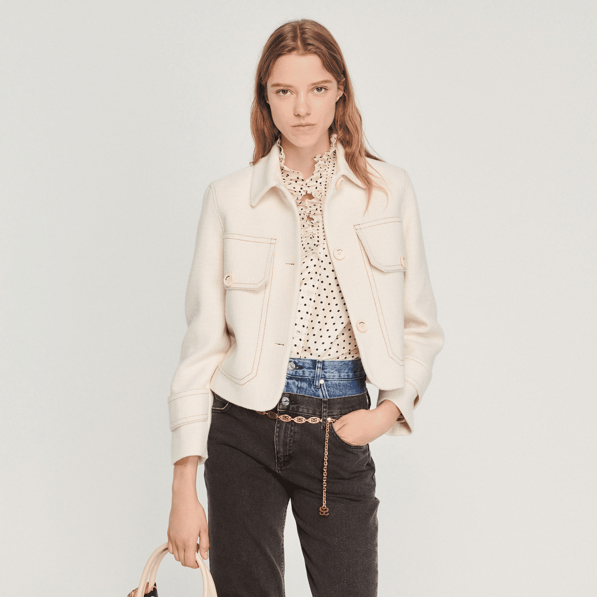 Manteau court boutonné