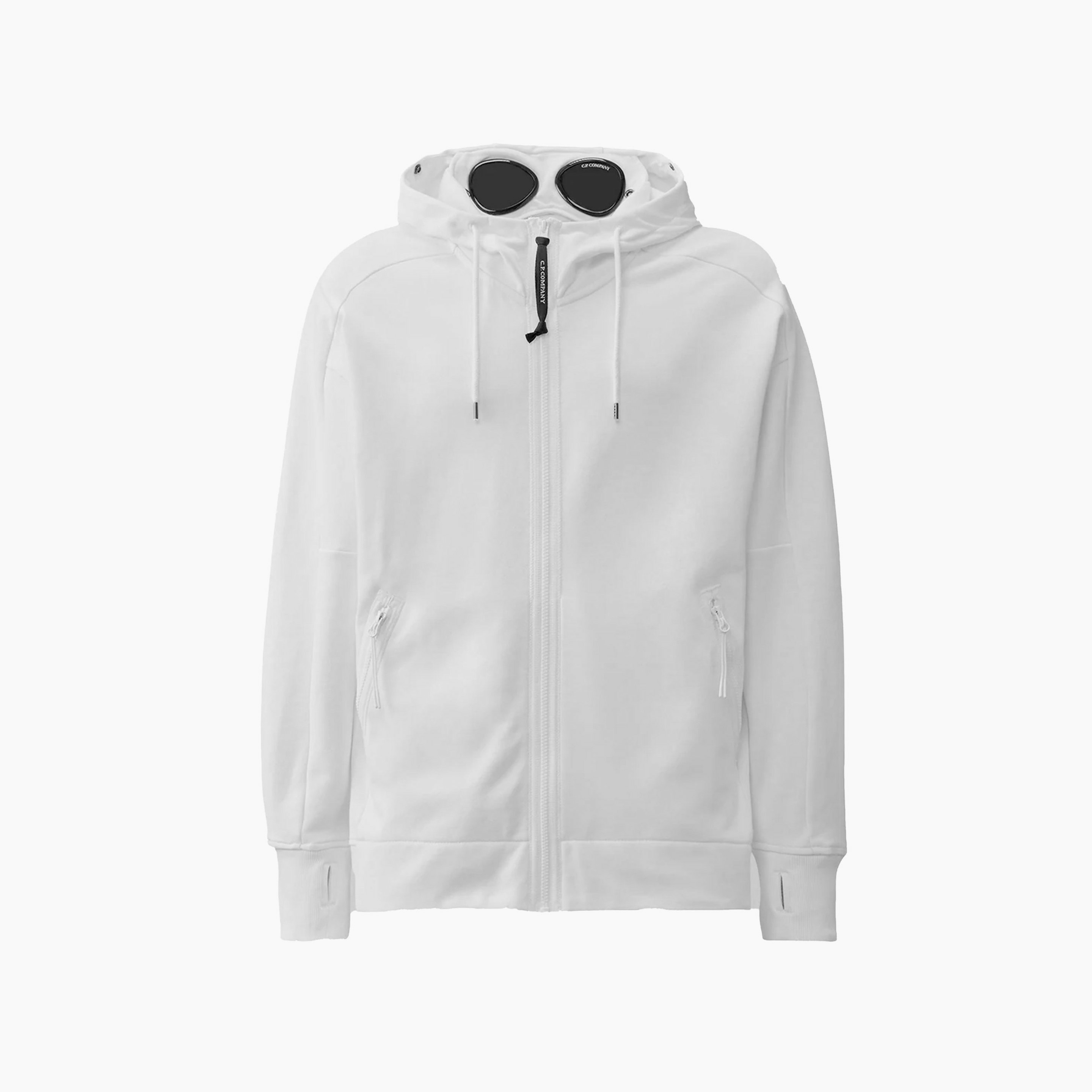 CP Company Hoodie Zip Goggle Blanc