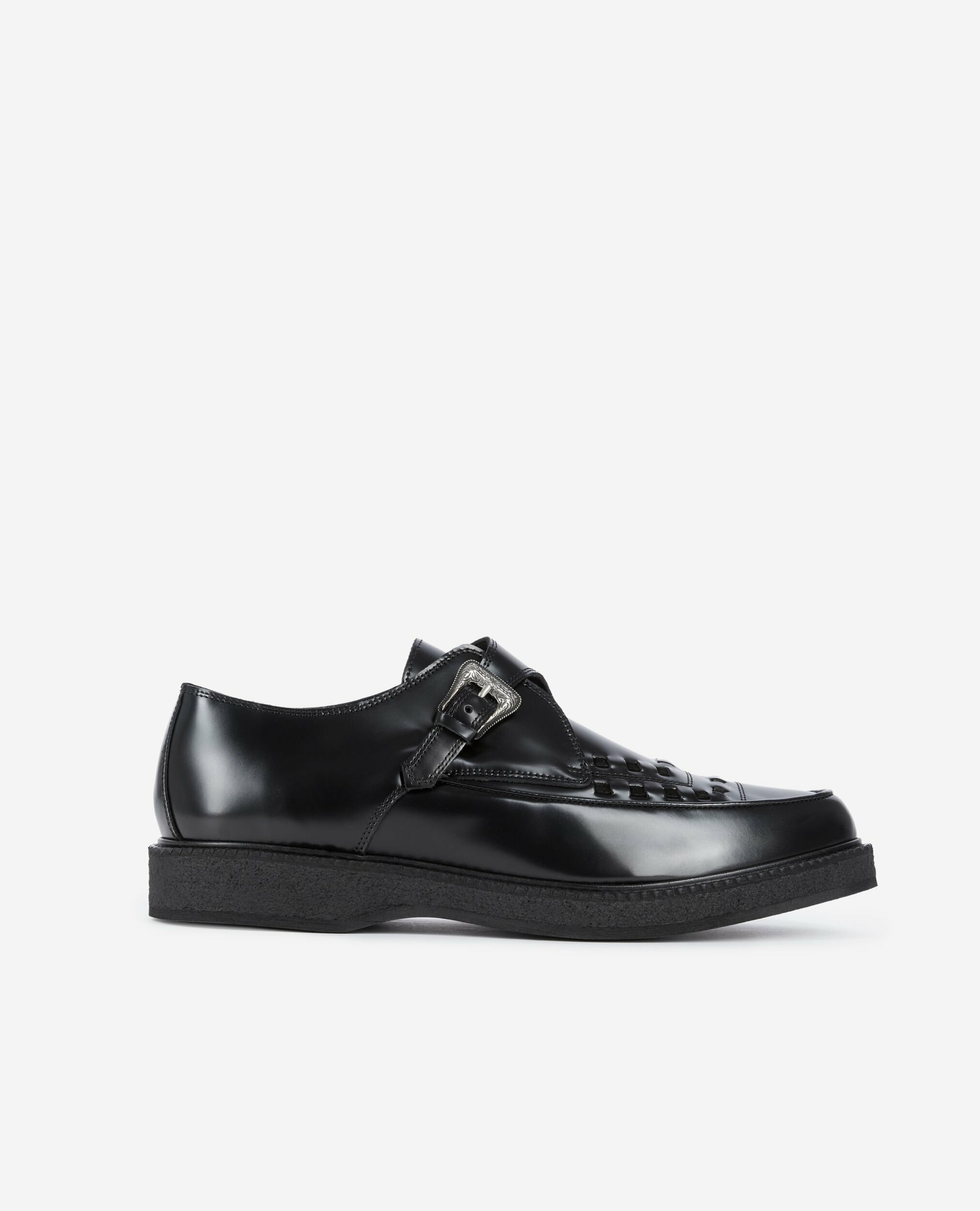Derbies Avec Boucle En Cuir Noir