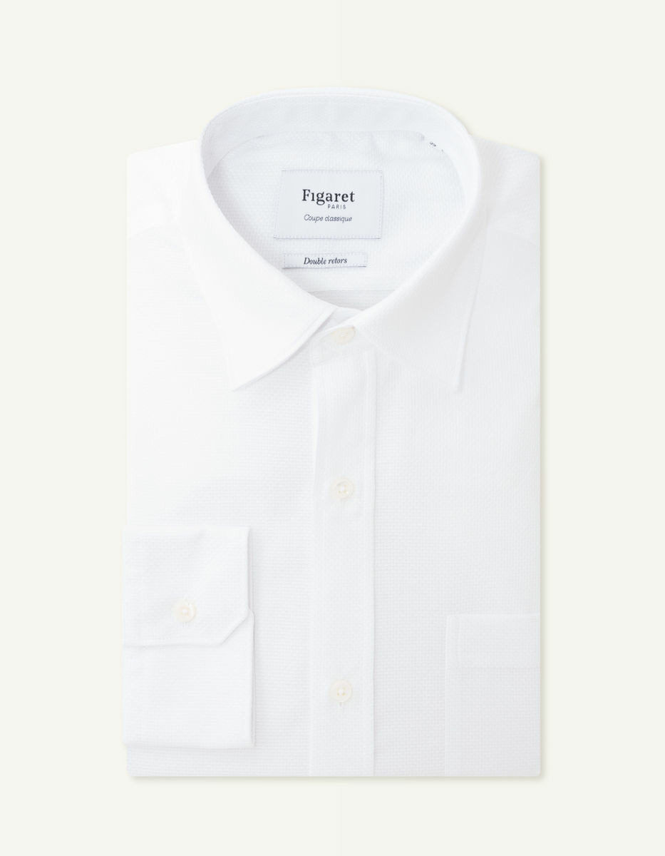 Chemise Classique en façonné blanc