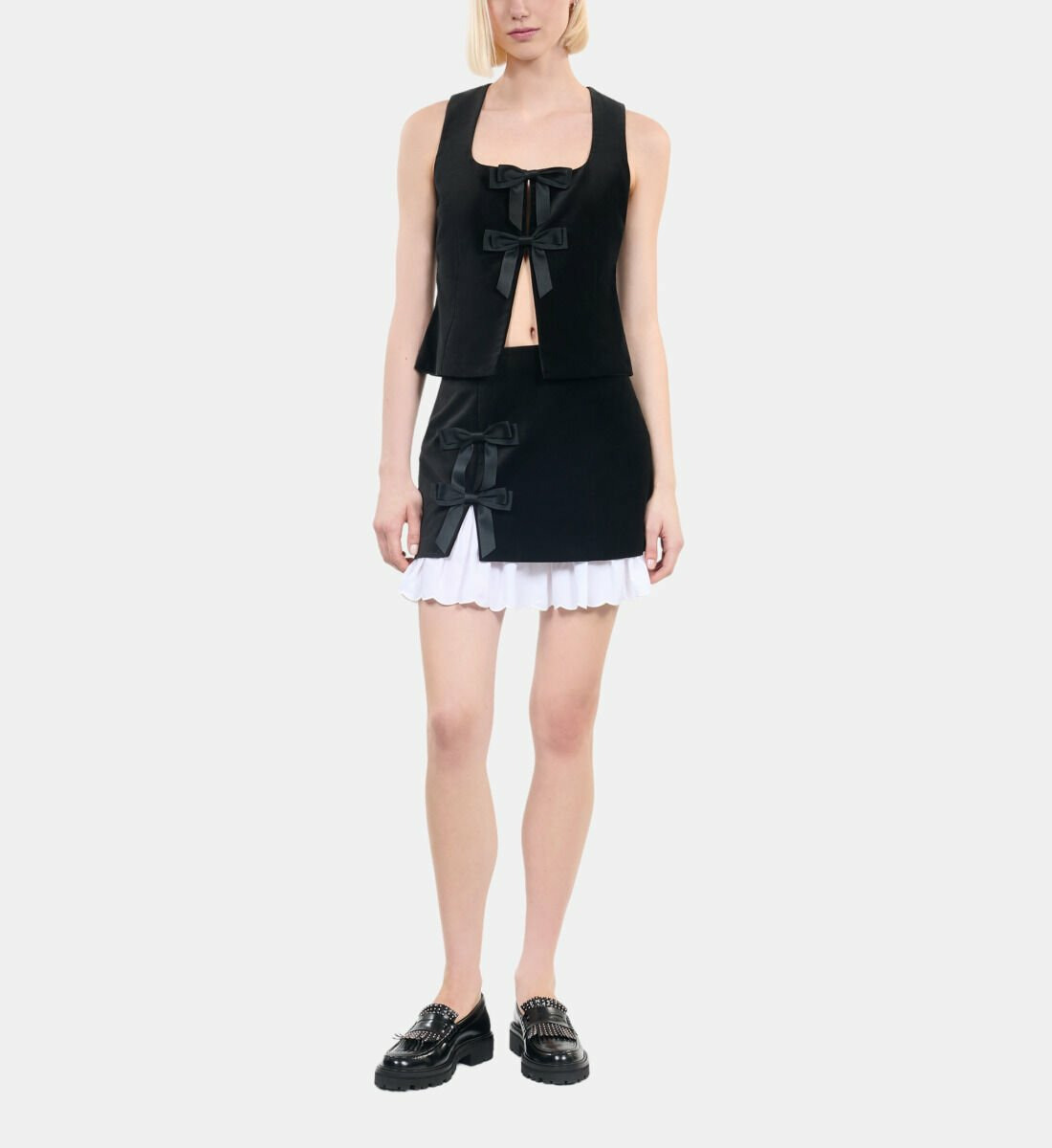 Jupe Courte En Velours Noir Femme