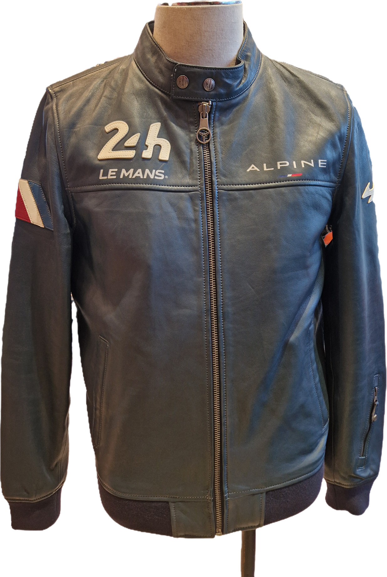 Blouson cuir Alpine/24h Jean royal blue