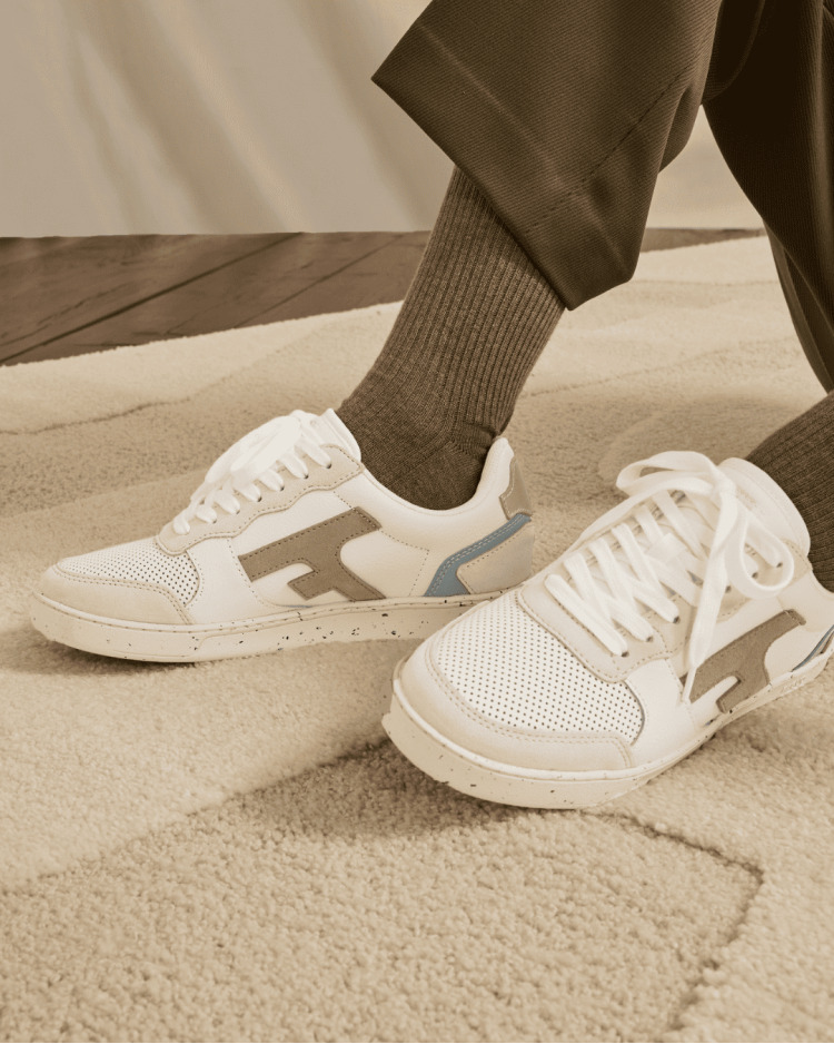 Baskets blanches & beiges