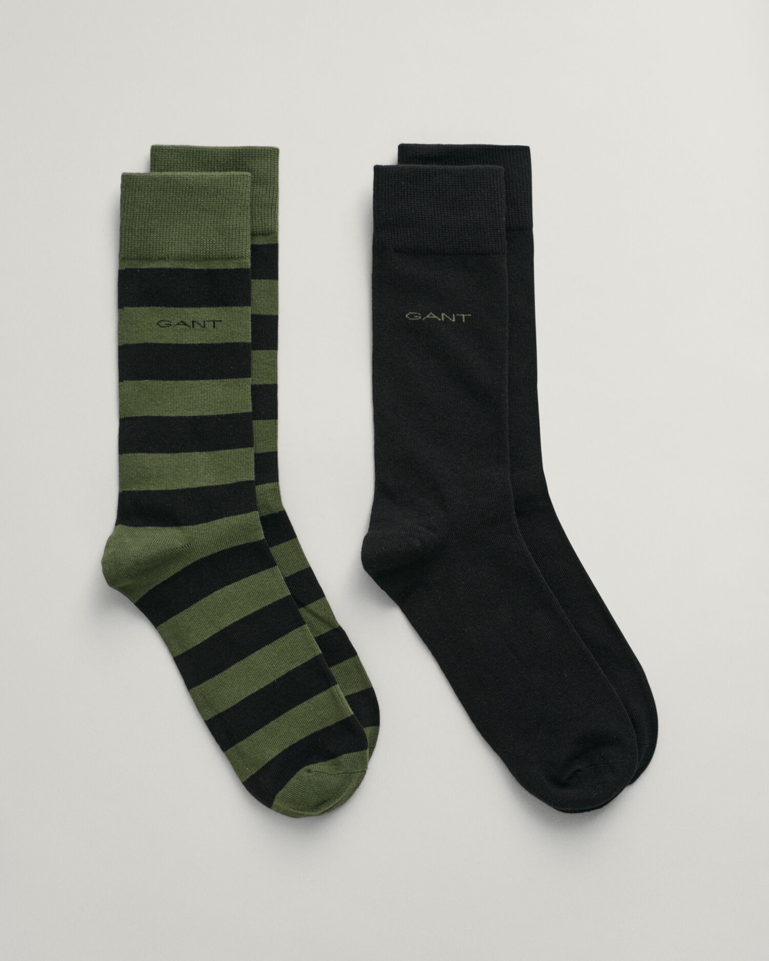 Lot de 2 paires de chaussettes unies et à larges rayures
