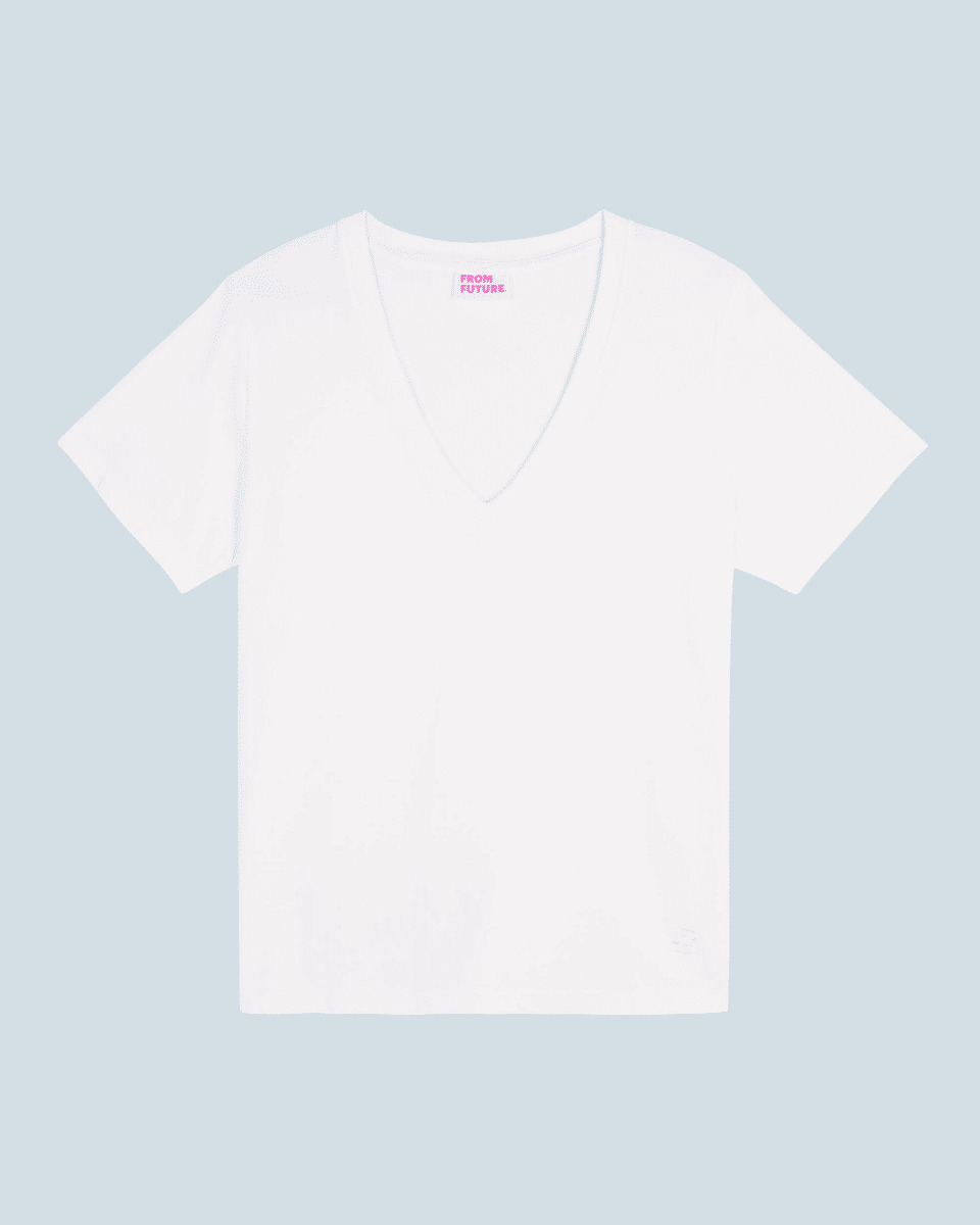 T-shirt Col V Manches Courtes