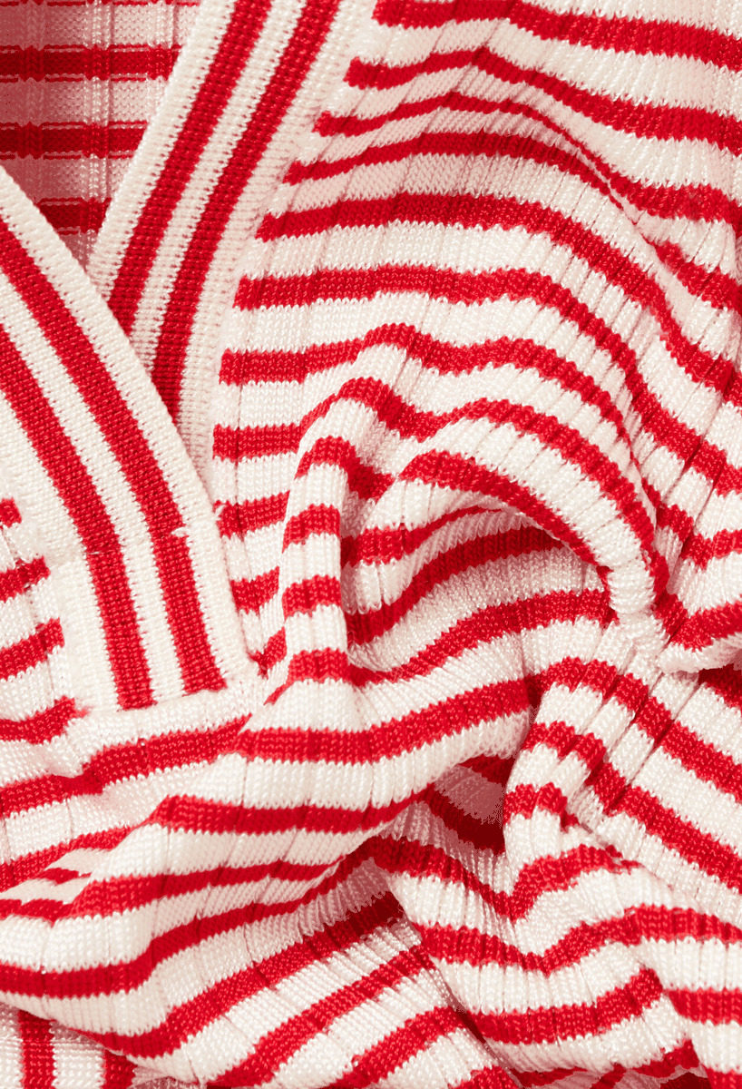 Top maille fine rayé volants