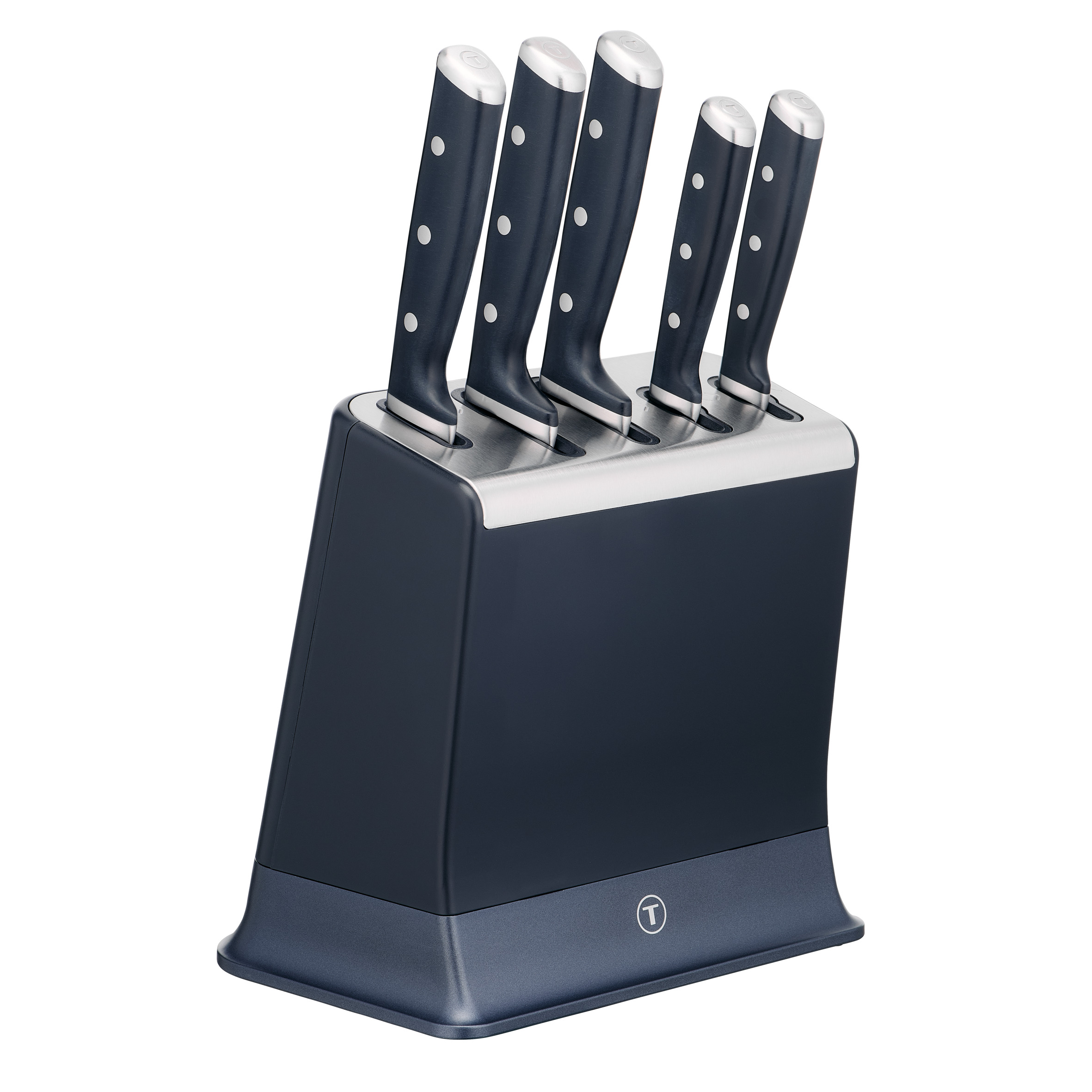 EverSharp 5-Piece Knife Set and Knife Block With Integrated Sharpener