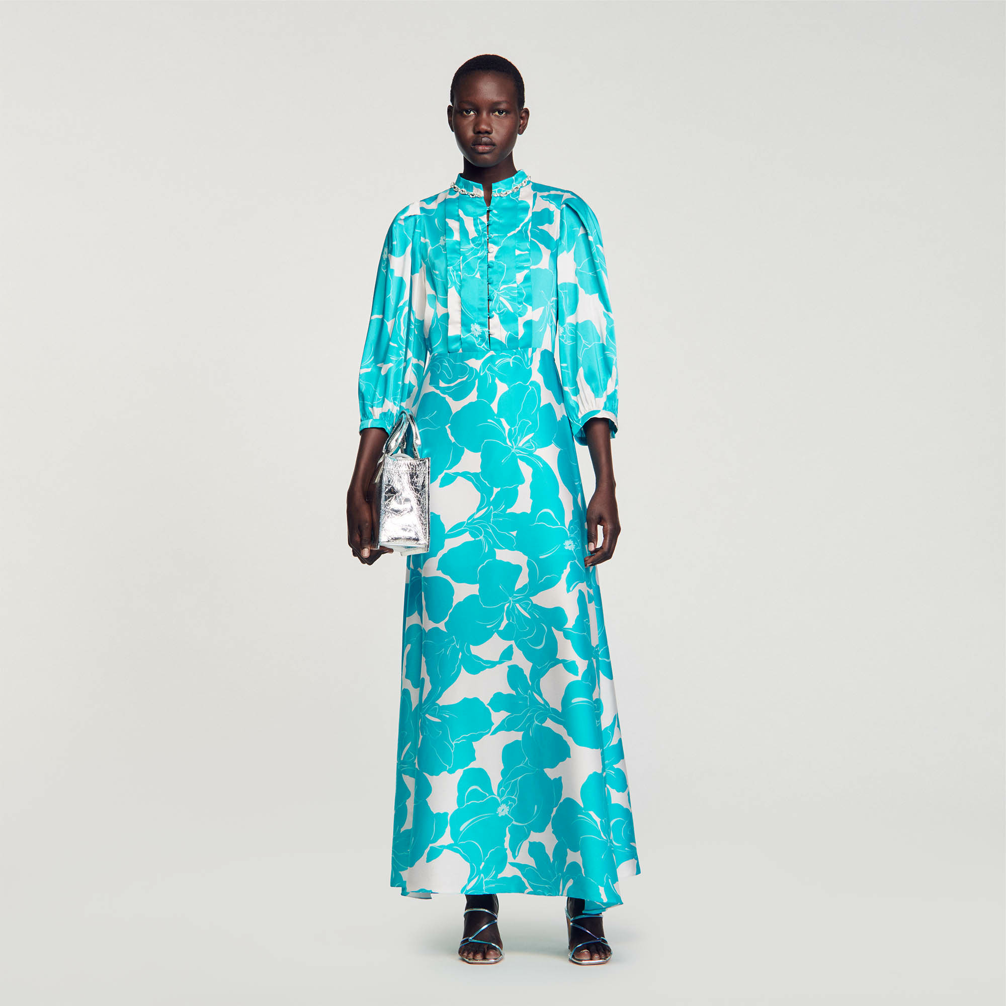 Robe longue fluide à imprimé fleuri