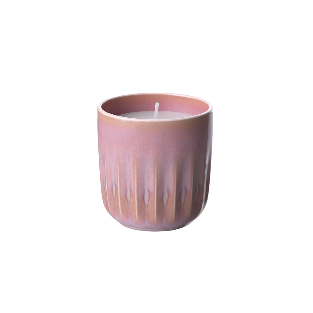 Perlemor Home - Bougie parfumée, rose, en porcelaine haut de gamme