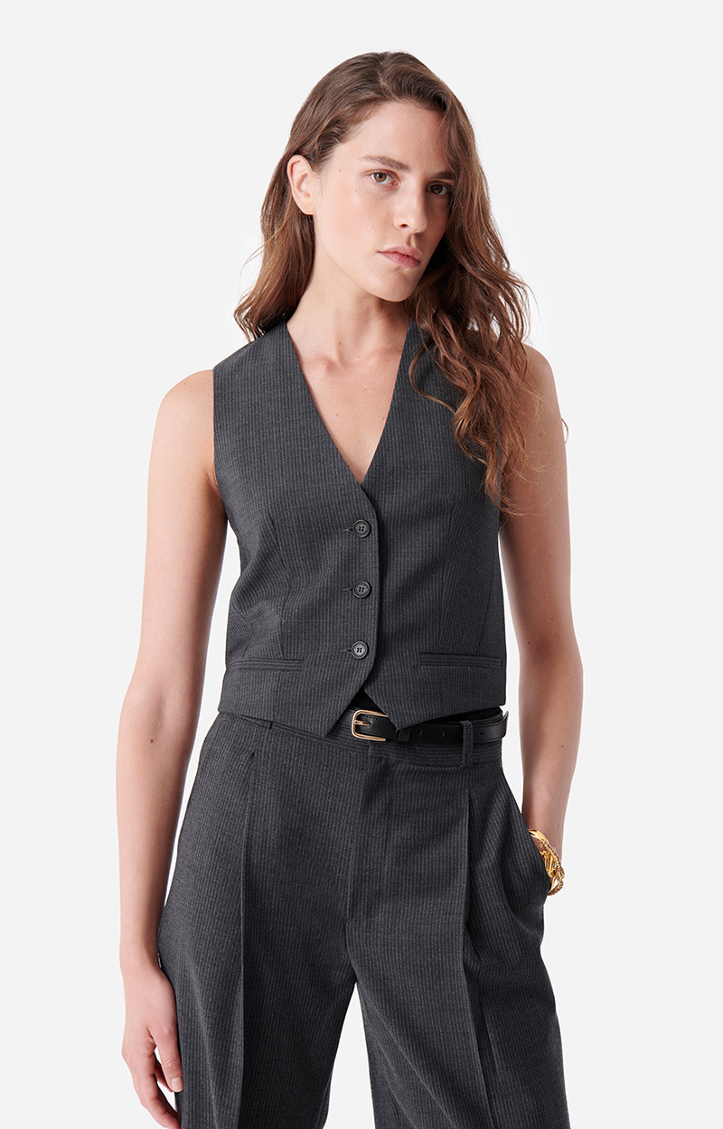 Gilet De Costume Denso En Laine Mélangée